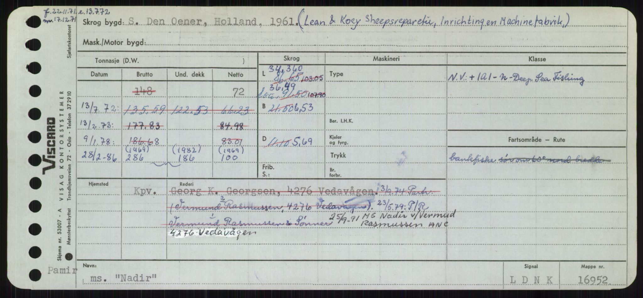 Sjøfartsdirektoratet med forløpere, Skipsmålingen, RA/S-1627/H/Ha/L0004/0001: Fartøy, Mas-R / Fartøy, Mas-Odd, p. 385