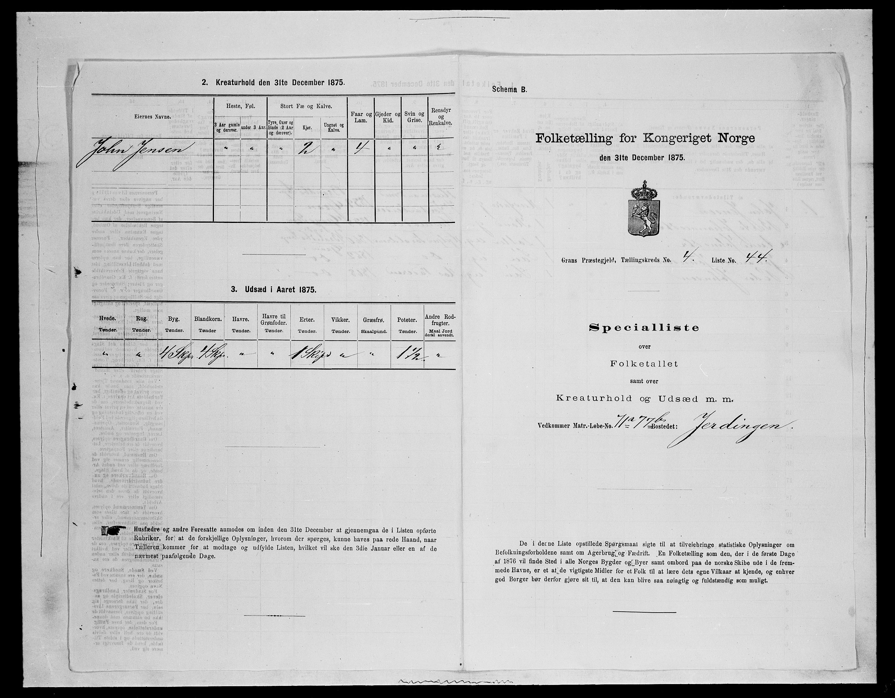 SAH, 1875 census for 0534P Gran, 1875, p. 636