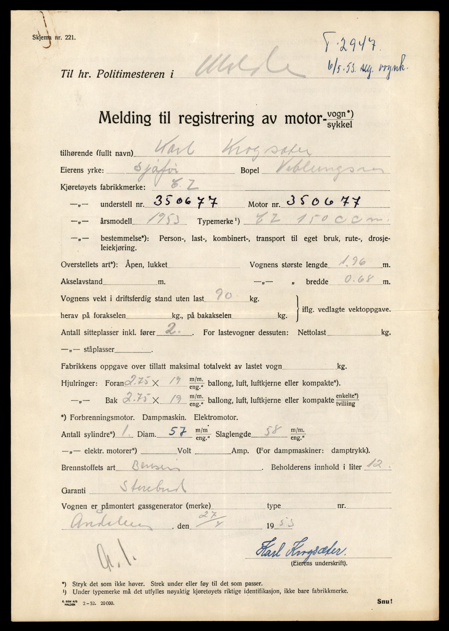 Møre og Romsdal vegkontor - Ålesund trafikkstasjon, SAT/A-4099/F/Fe/L0039: Registreringskort for kjøretøy T 13361 - T 13530, 1927-1998, p. 2985