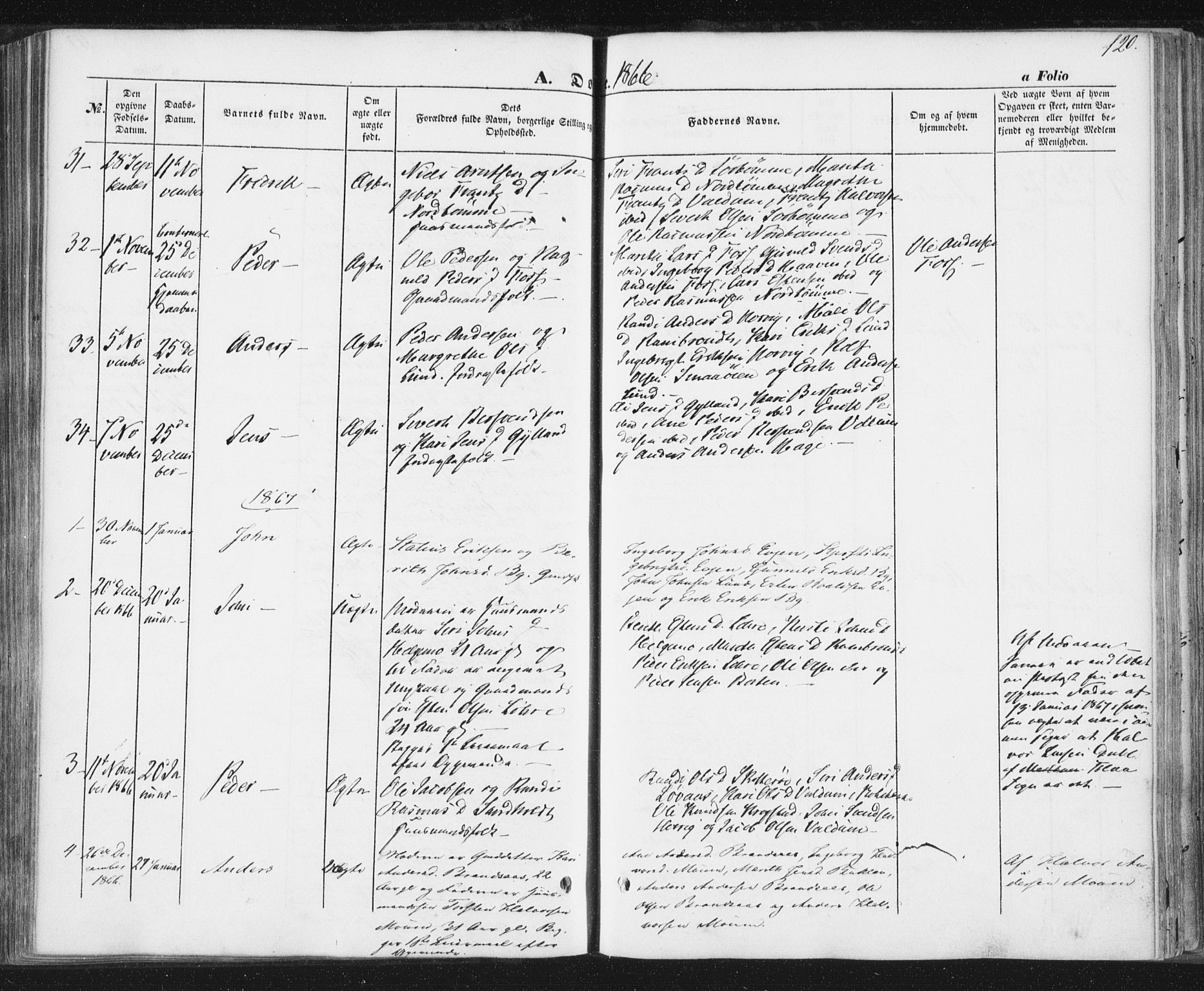 Ministerialprotokoller, klokkerbøker og fødselsregistre - Sør-Trøndelag, AV/SAT-A-1456/692/L1103: Parish register (official) no. 692A03, 1849-1870, p. 120