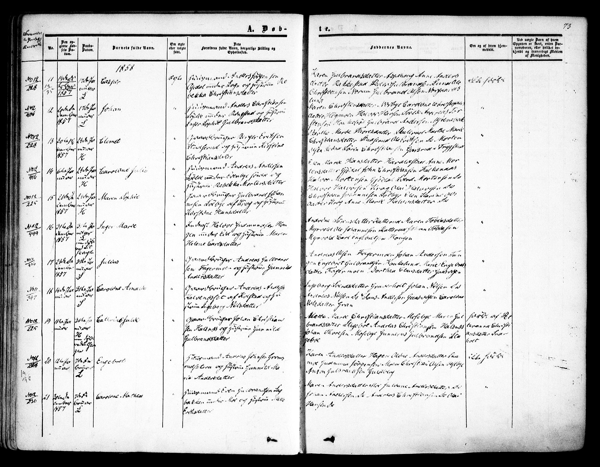 Høland prestekontor Kirkebøker, SAO/A-10346a/F/Fa/L0010: Parish register (official) no. I 10, 1854-1861, p. 73