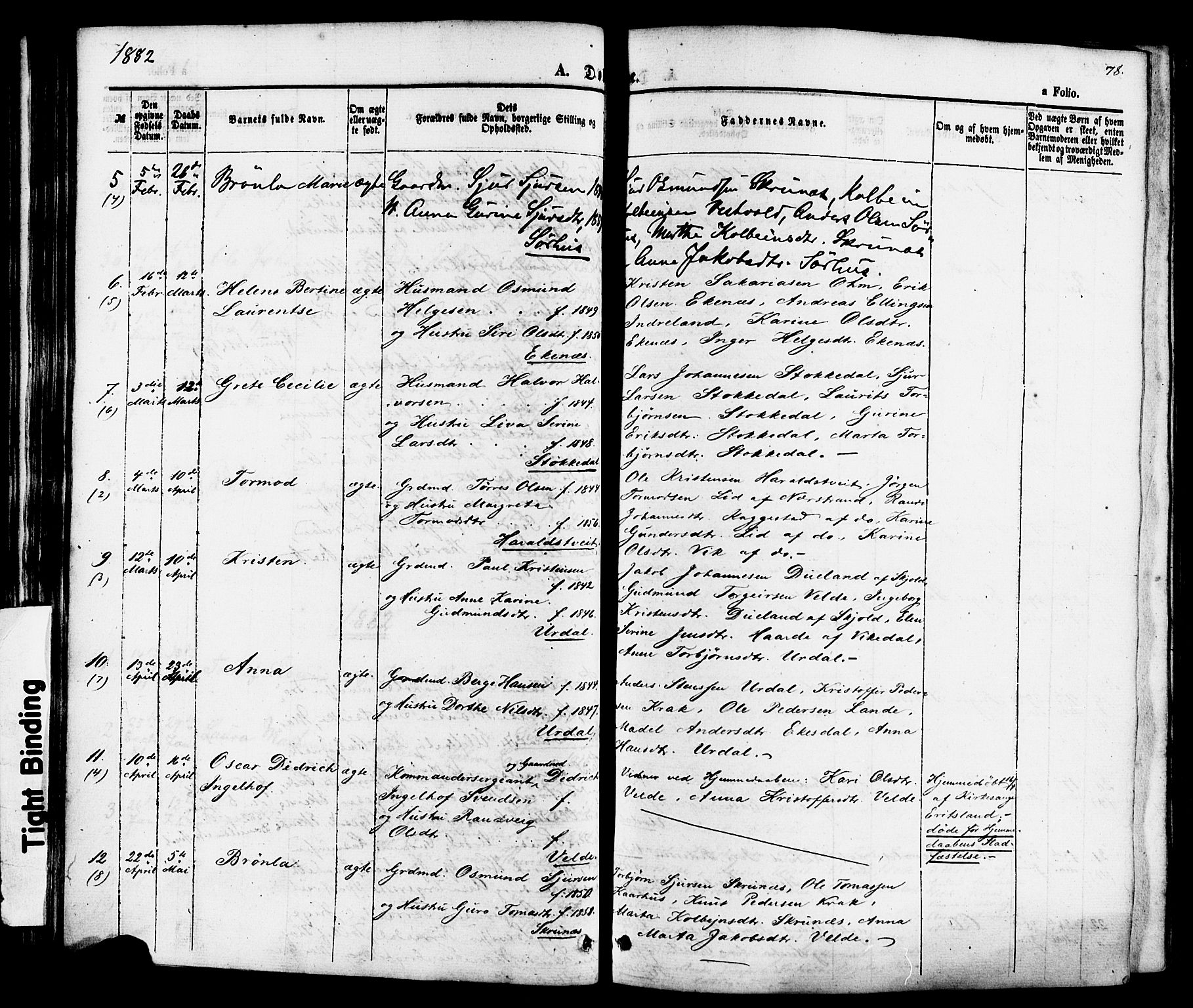 Skjold sokneprestkontor, AV/SAST-A-101847/H/Ha/Haa/L0007: Parish register (official) no. A 7, 1857-1882, p. 78