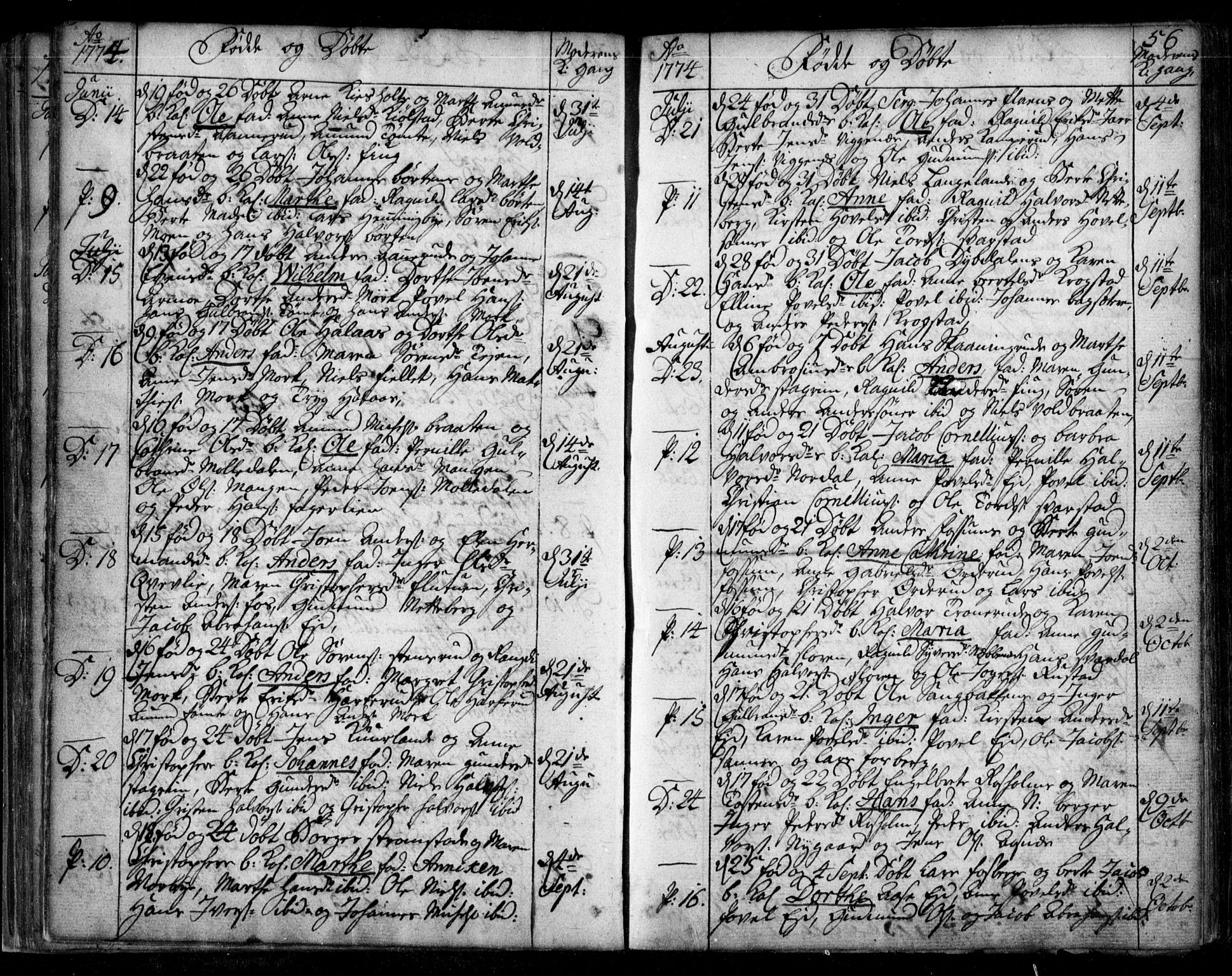 Aurskog prestekontor Kirkebøker, SAO/A-10304a/F/Fa/L0003: Parish register (official) no. I 3, 1767-1807, p. 56