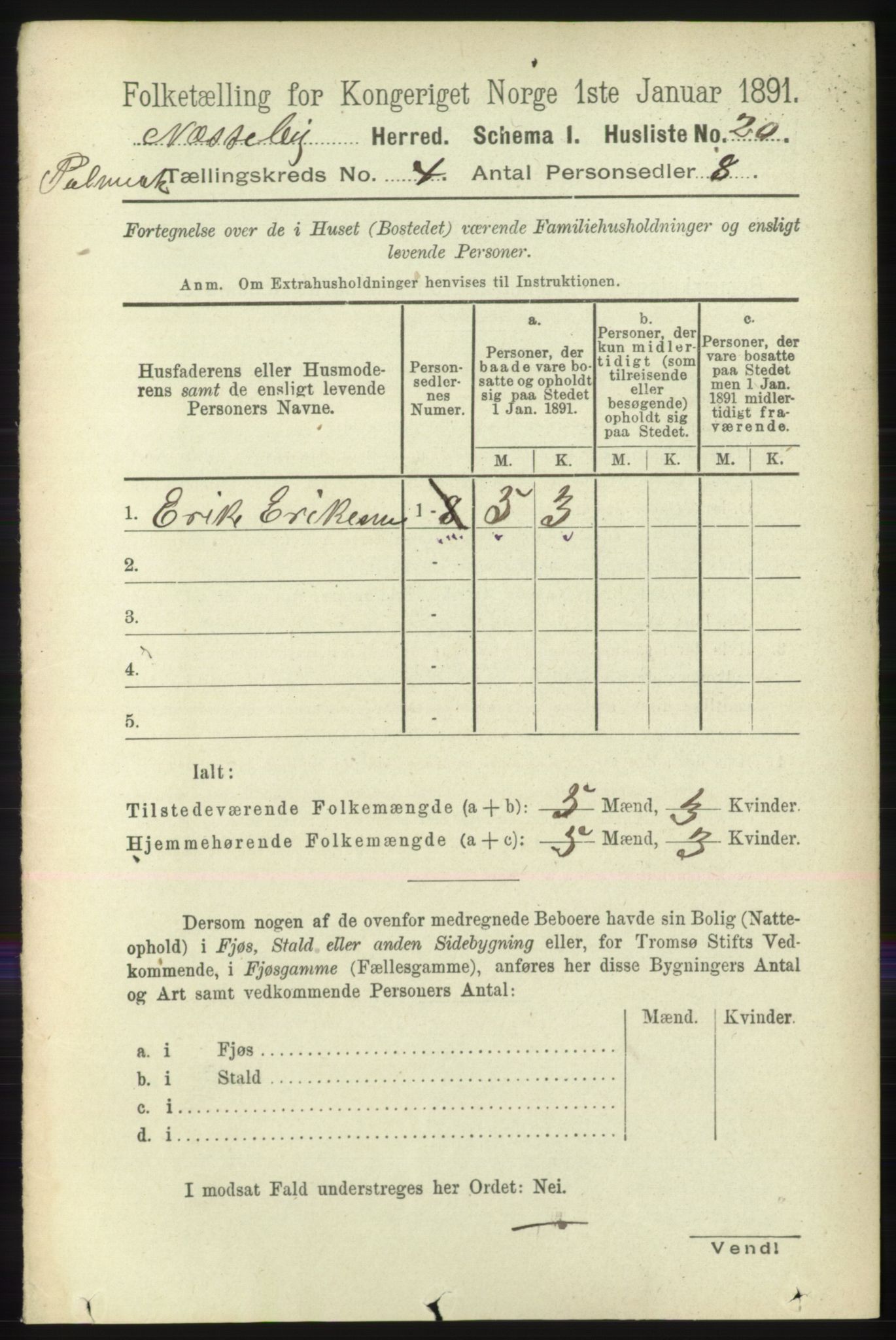 RA, 1891 census for 2027 Nesseby, 1891, p. 1227