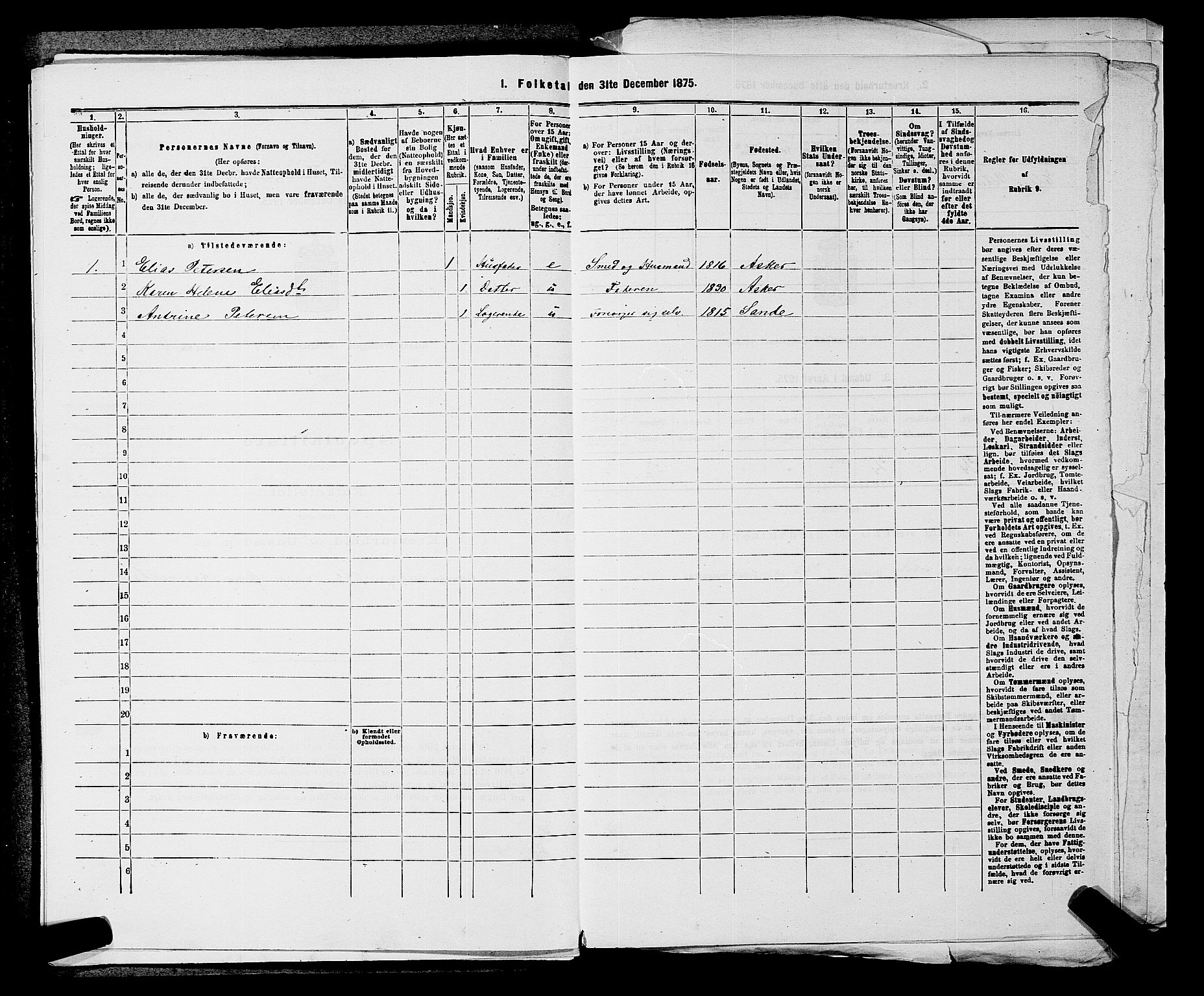 SAKO, 1875 census for 0627P Røyken, 1875, p. 173