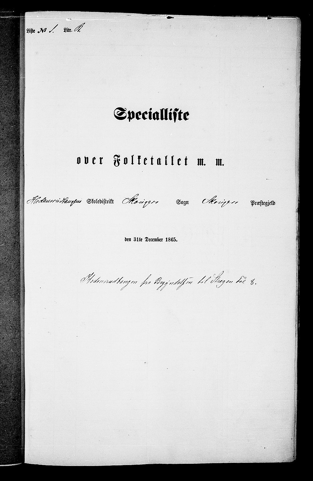 RA, 1865 census for Skoger, 1865, p. 25