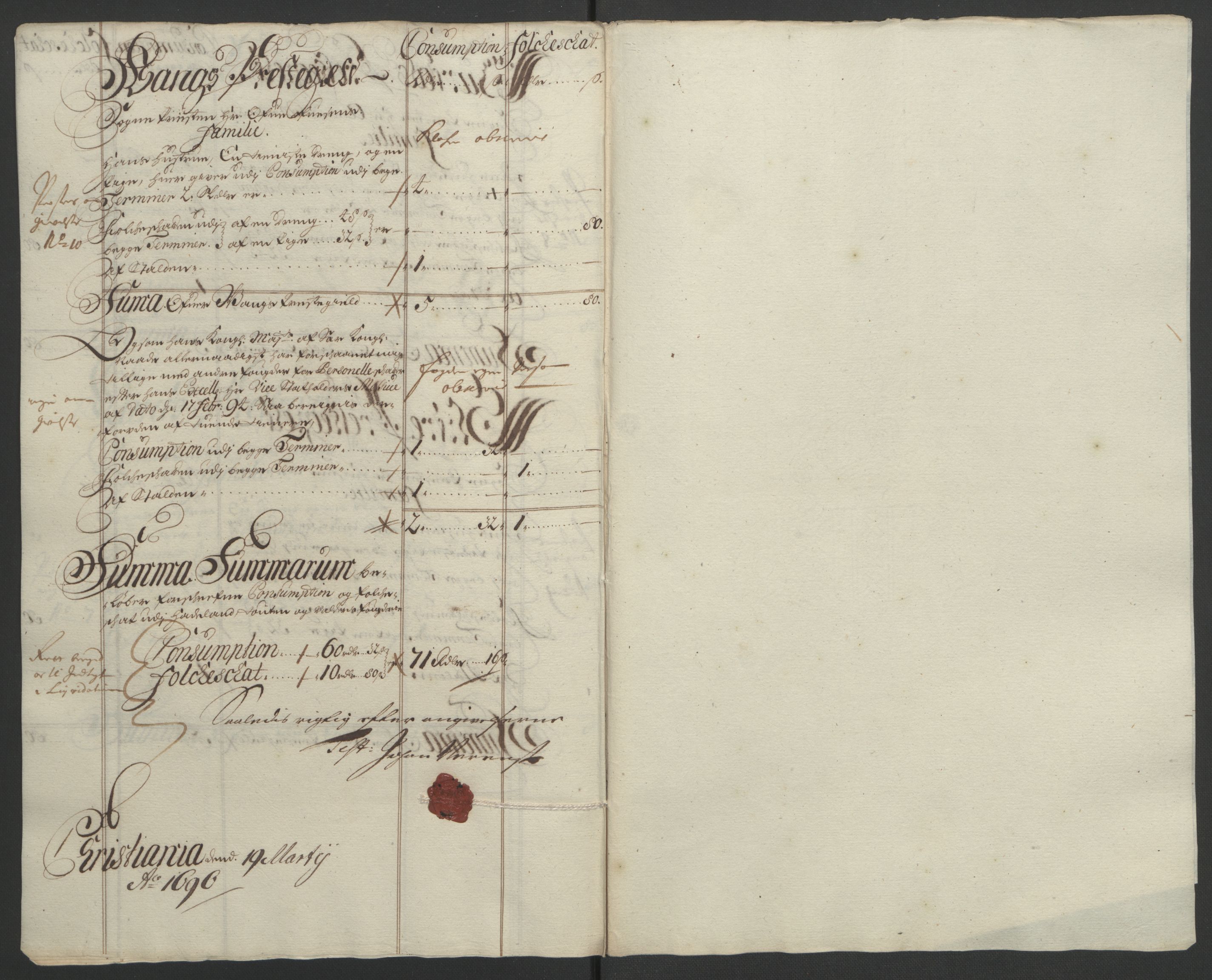 Rentekammeret inntil 1814, Reviderte regnskaper, Fogderegnskap, AV/RA-EA-4092/R18/L1293: Fogderegnskap Hadeland, Toten og Valdres, 1695, p. 126