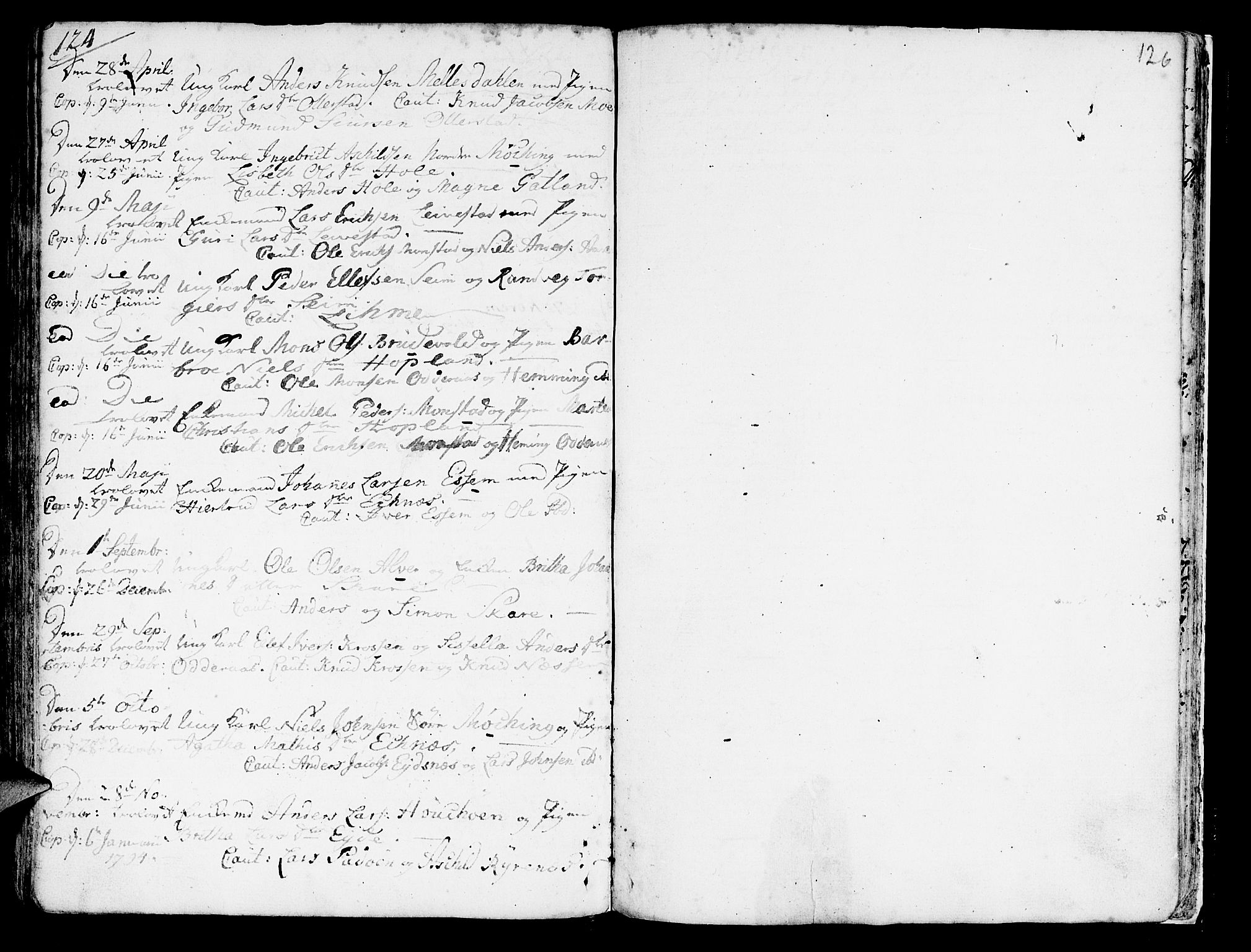 Hosanger sokneprestembete, SAB/A-75801/H/Haa: Parish register (official) no. A 2 /1, 1766-1793, p. 126