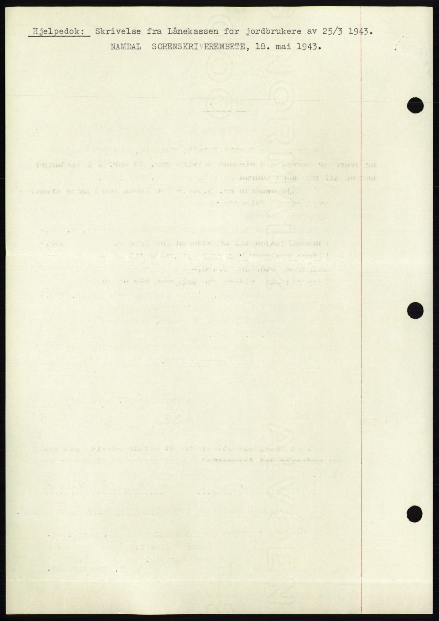 Namdal sorenskriveri, SAT/A-4133/1/2/2C: Mortgage book no. -, 1943-1944, Diary no: : 917/1943