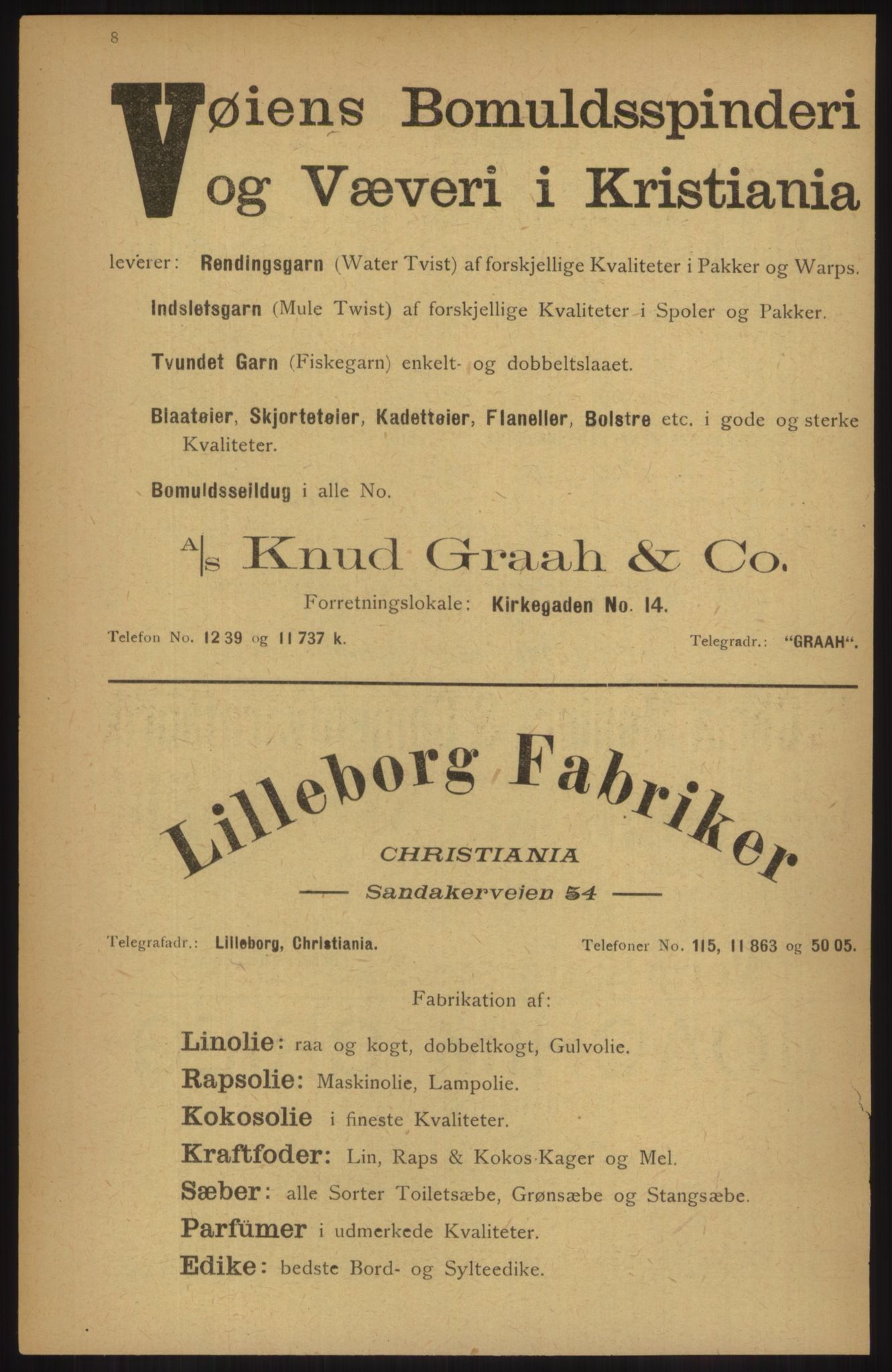 Kristiania/Oslo adressebok, PUBL/-, 1914, p. 8