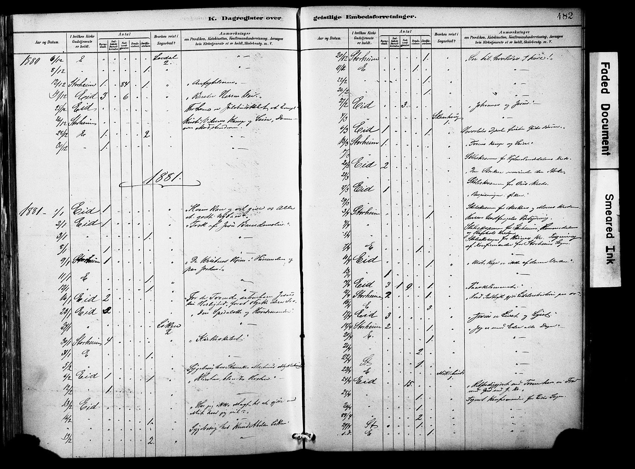 Eid sokneprestembete, AV/SAB-A-82301/H/Haa/Haab/L0001: Parish register (official) no. B 1, 1879-1906, p. 482