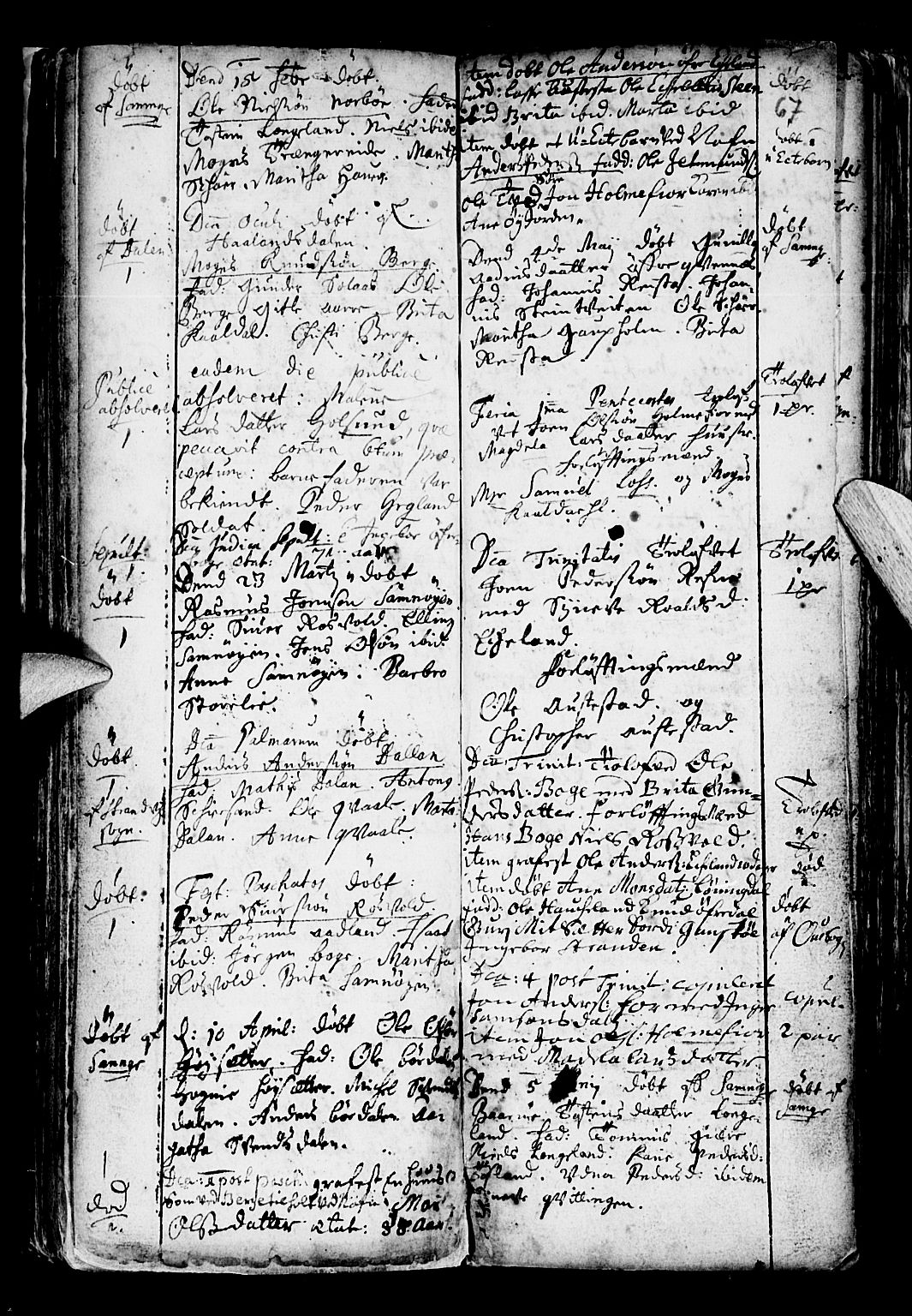 Os sokneprestembete, AV/SAB-A-99929: Parish register (official) no. A 6, 1669-1719, p. 67