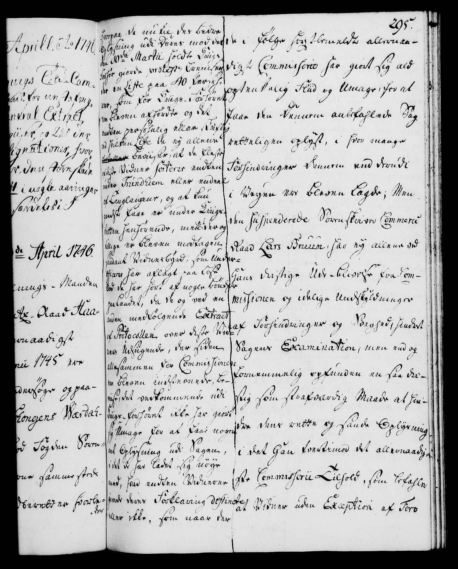 Rentekammeret, Kammerkanselliet, RA/EA-3111/G/Gh/Gha/L0027: Norsk ekstraktmemorialprotokoll (merket RK 53.72), 1745-1746, p. 295