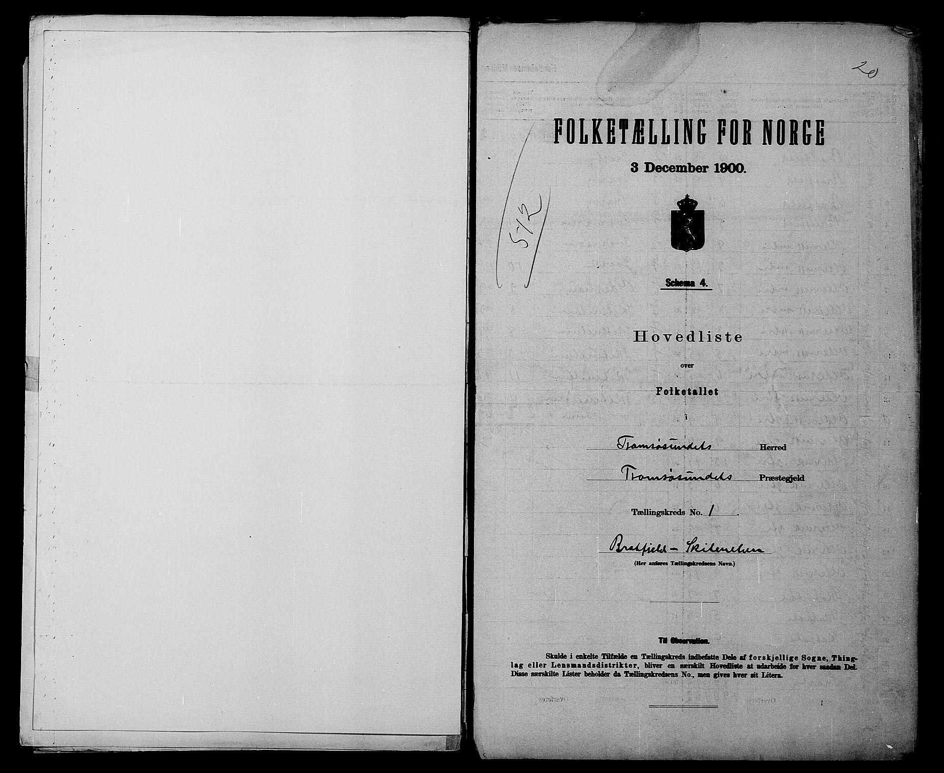 SATØ, 1900 census for Tromsøysund, 1900, p. 5