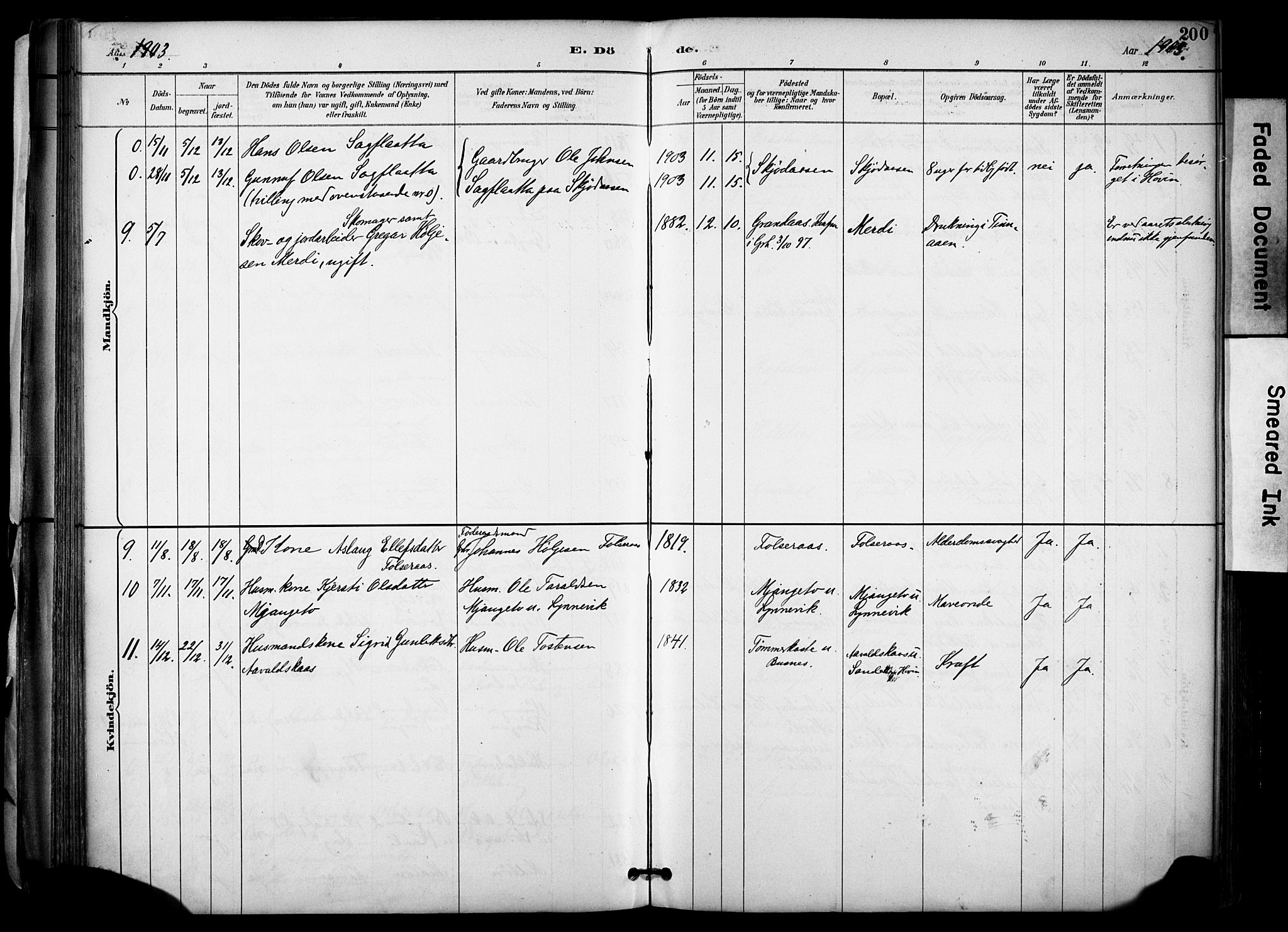 Gransherad kirkebøker, AV/SAKO-A-267/F/Fa/L0005: Parish register (official) no. I 5, 1887-1916, p. 200