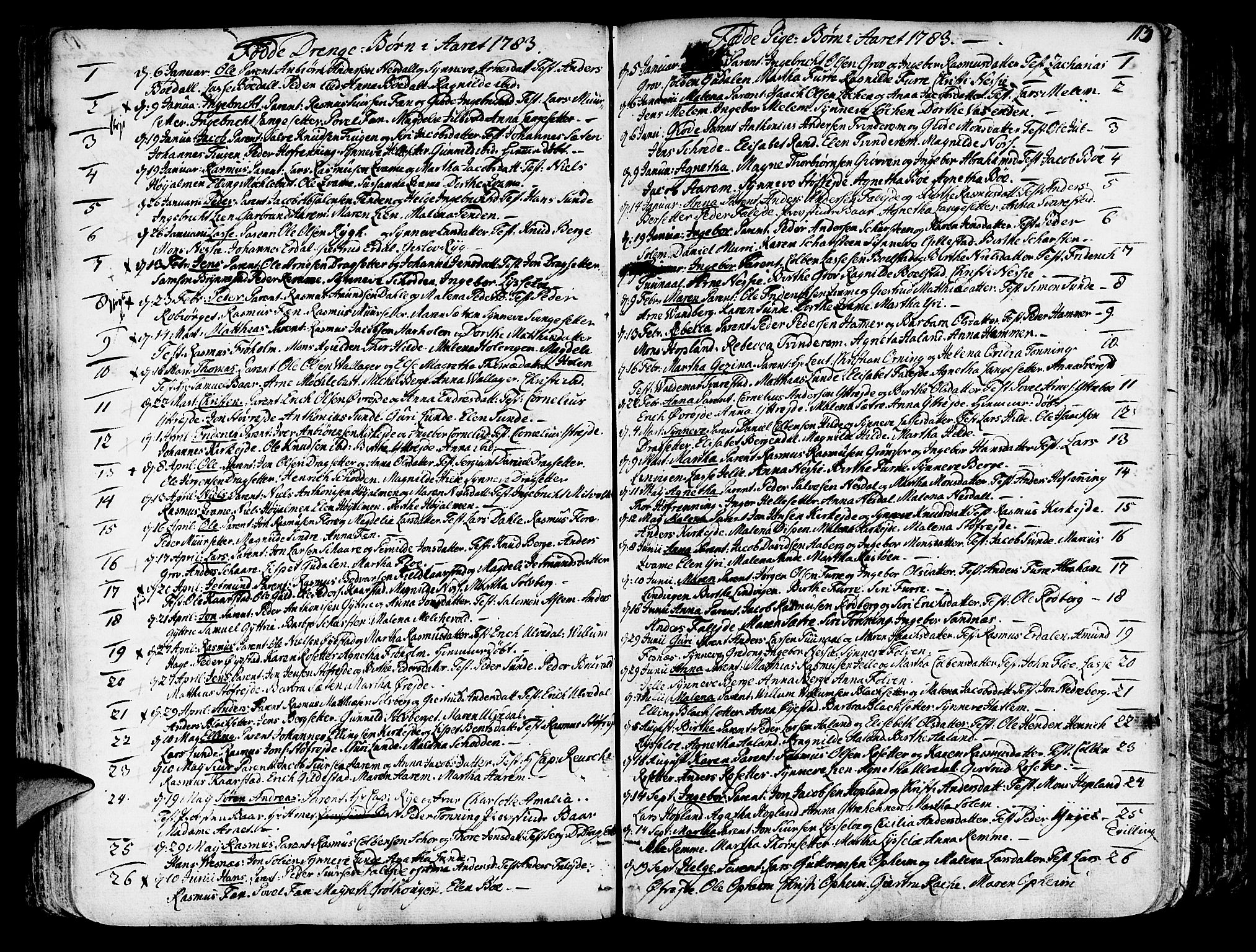 Innvik sokneprestembete, SAB/A-80501: Parish register (official) no. A 1, 1750-1816, p. 113
