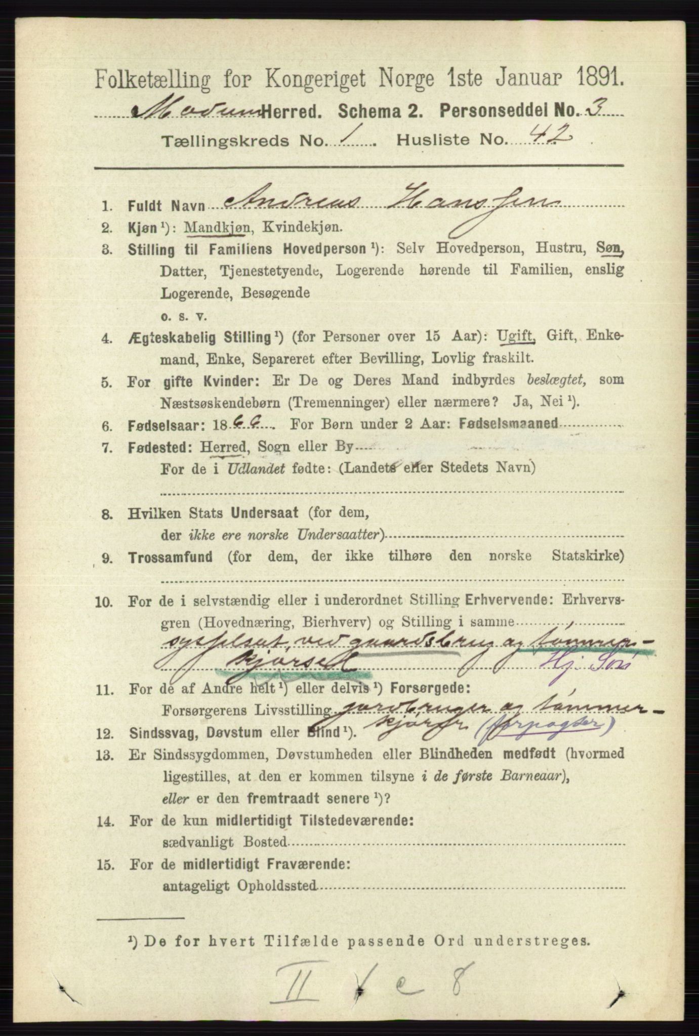 RA, 1891 census for 0623 Modum, 1891, p. 367