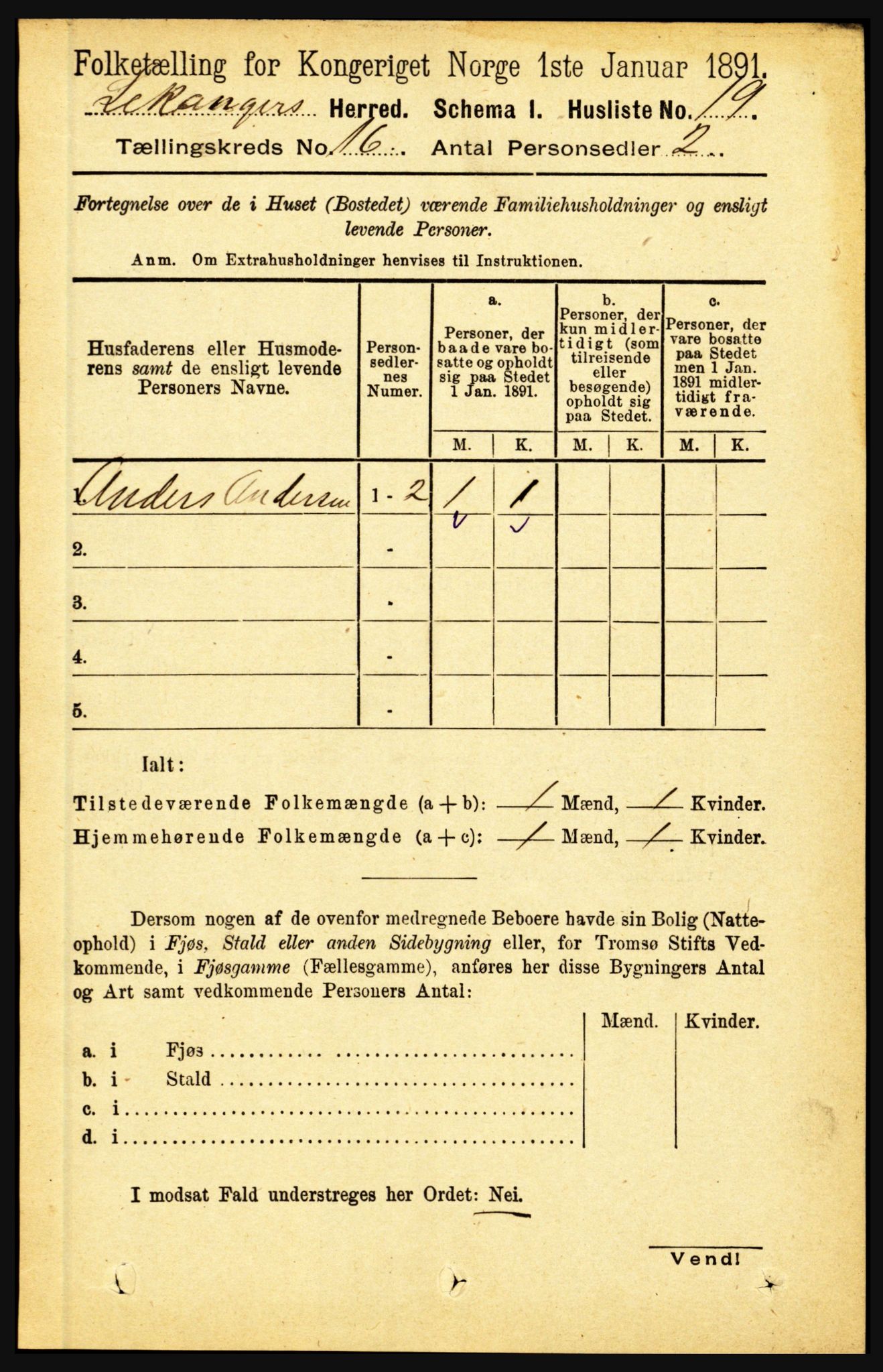 RA, 1891 census for 1419 Leikanger, 1891, p. 2978