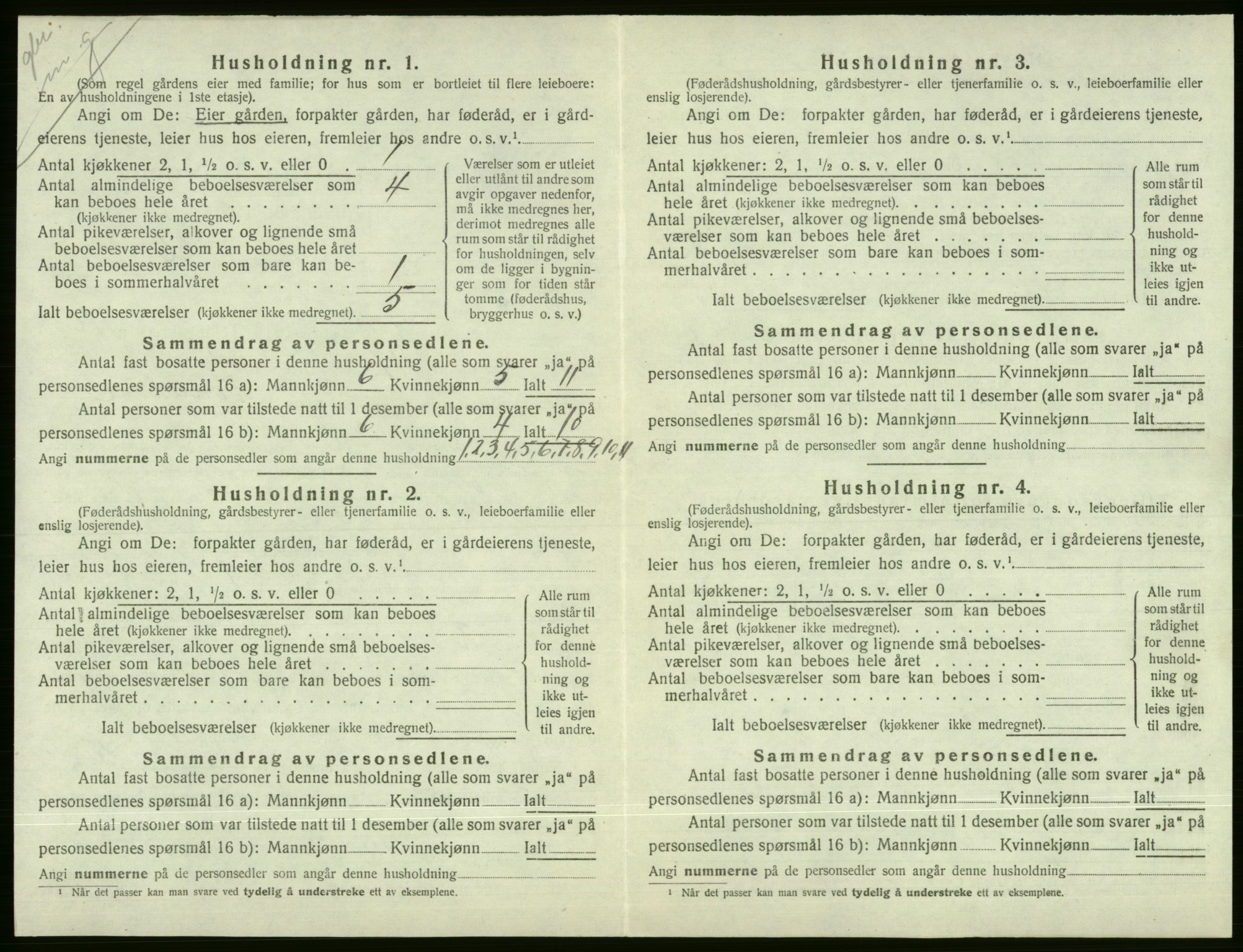 SAB, 1920 census for Voss, 1920, p. 1608