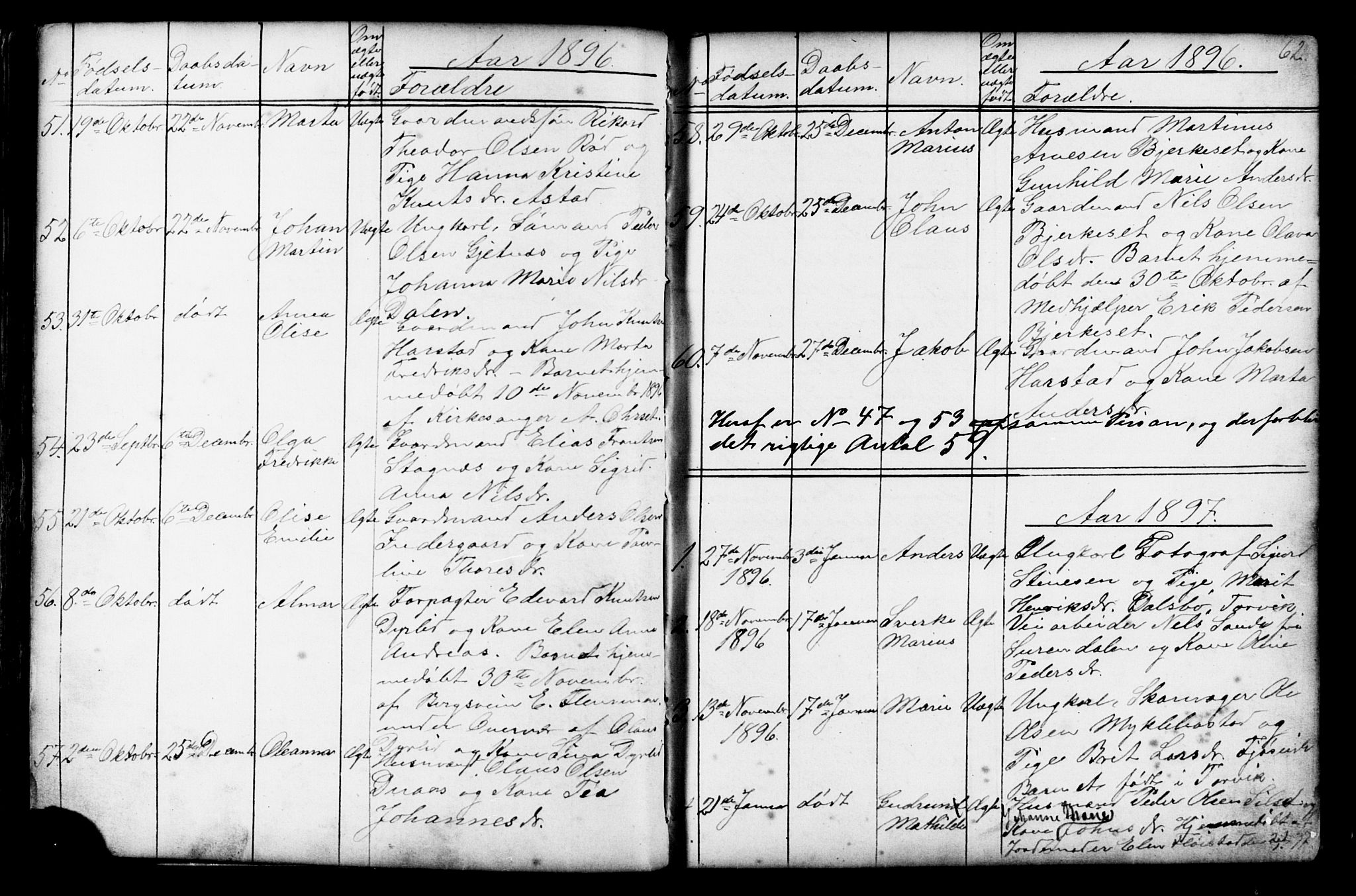 Ministerialprotokoller, klokkerbøker og fødselsregistre - Møre og Romsdal, AV/SAT-A-1454/584/L0969: Parish register (copy) no. 584C02, 1877-1911, p. 62