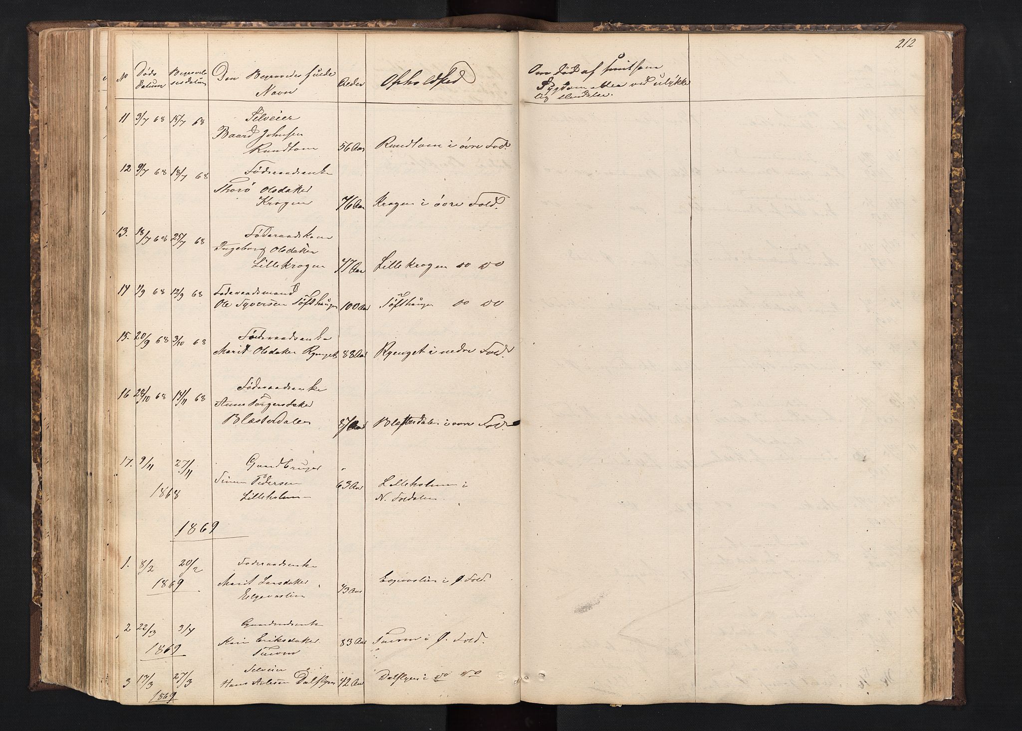 Alvdal prestekontor, SAH/PREST-060/H/Ha/Hab/L0001: Parish register (copy) no. 1, 1857-1893, p. 212