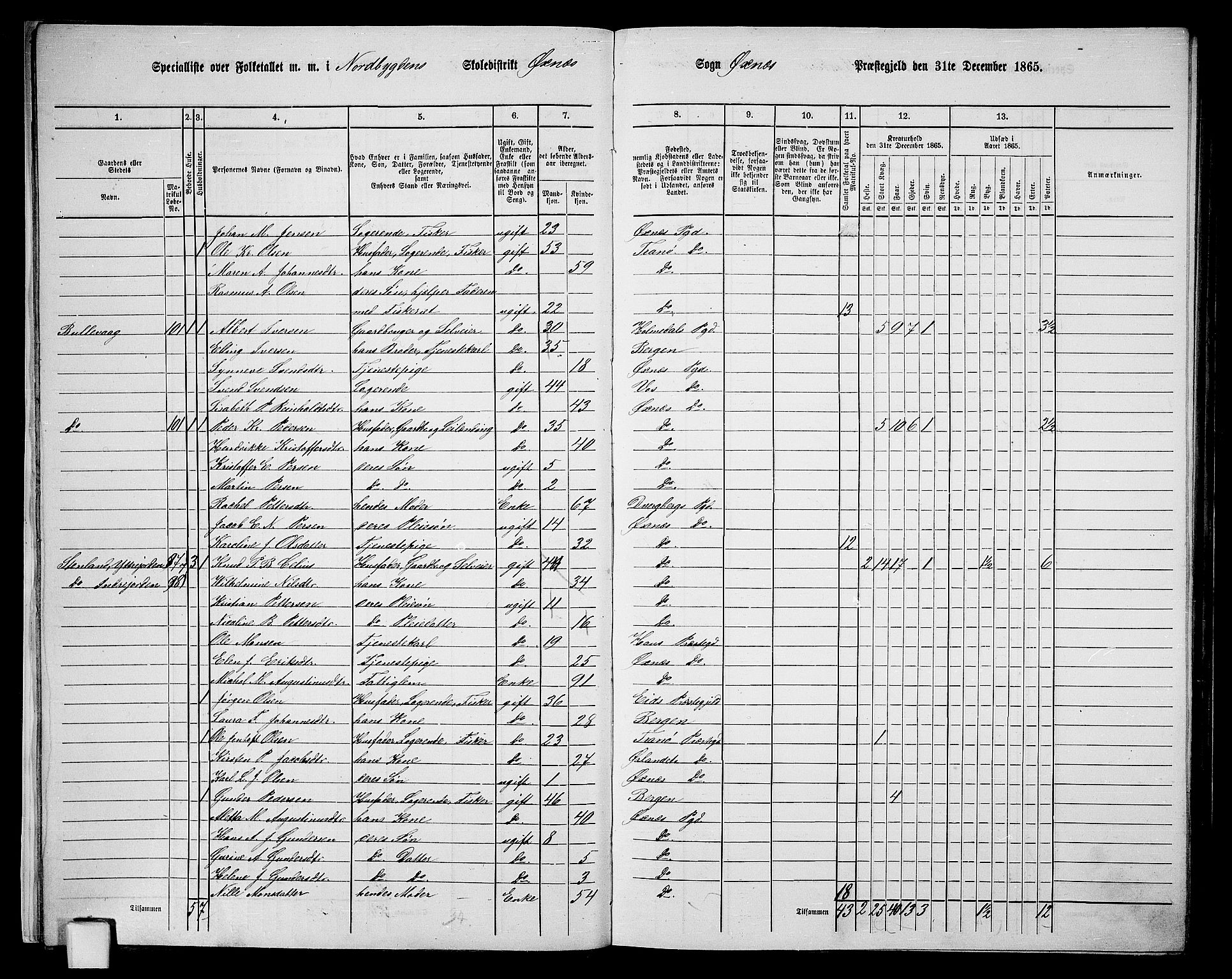 RA, 1865 census for Øksnes, 1865, p. 18