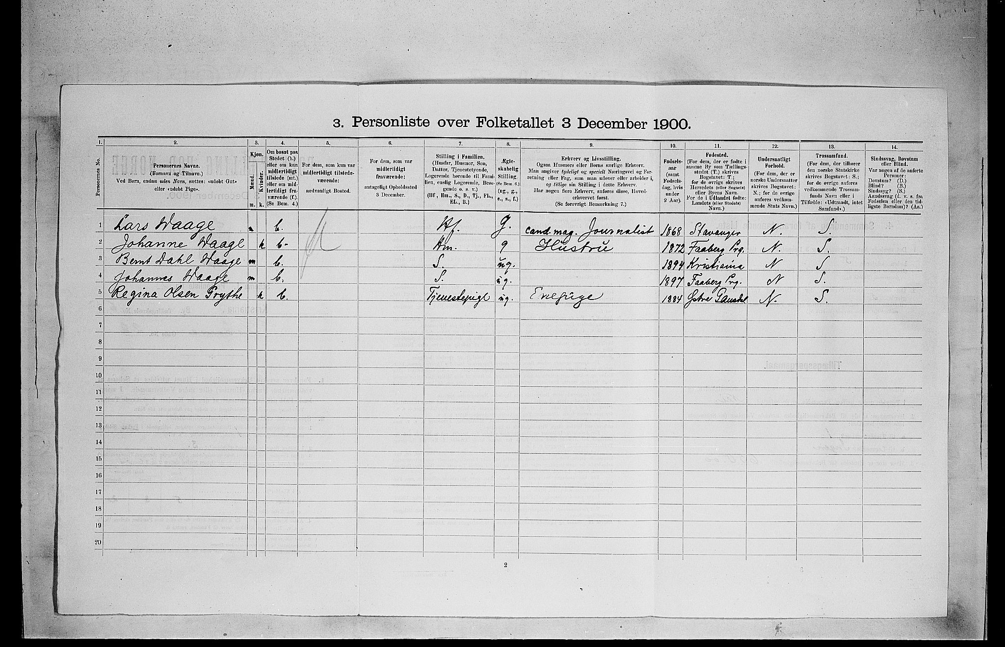 SAO, 1900 census for Kristiania, 1900, p. 30640