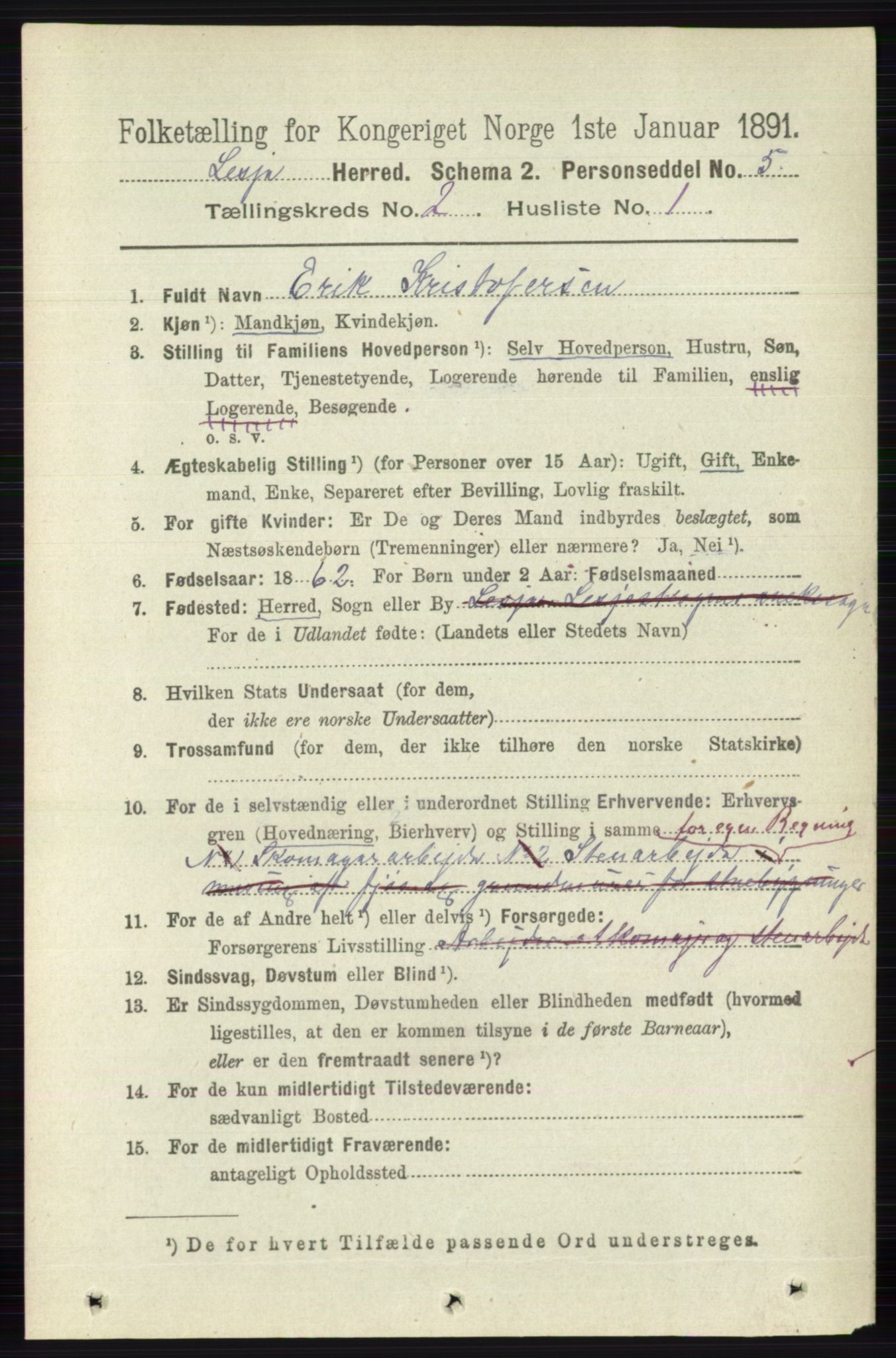 RA, 1891 census for 0512 Lesja, 1891, p. 400