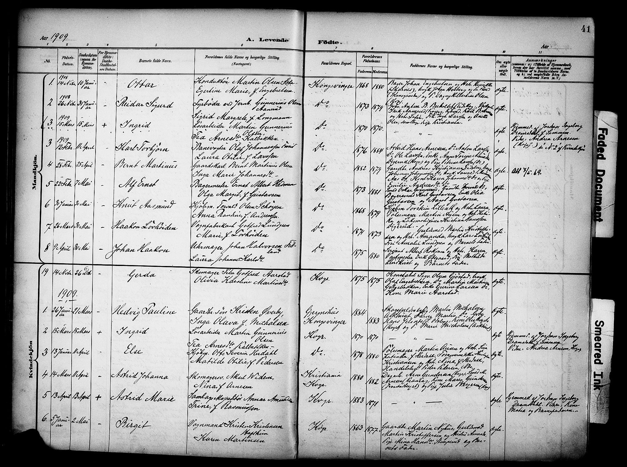 Vinger prestekontor, AV/SAH-PREST-024/H/Ha/Haa/L0016: Parish register (official) no. 16, 1898-1920, p. 41