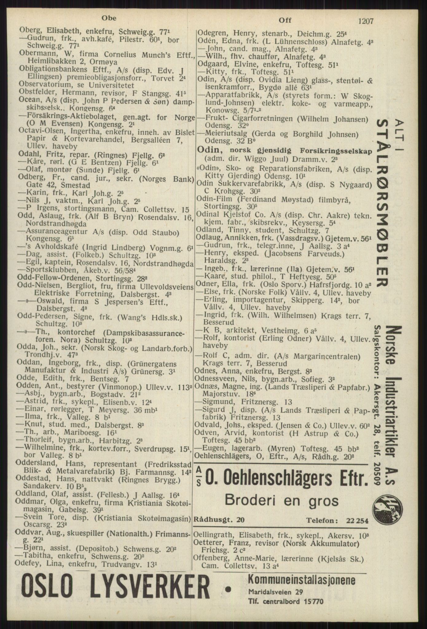 Kristiania/Oslo adressebok, PUBL/-, 1939, p. 1207