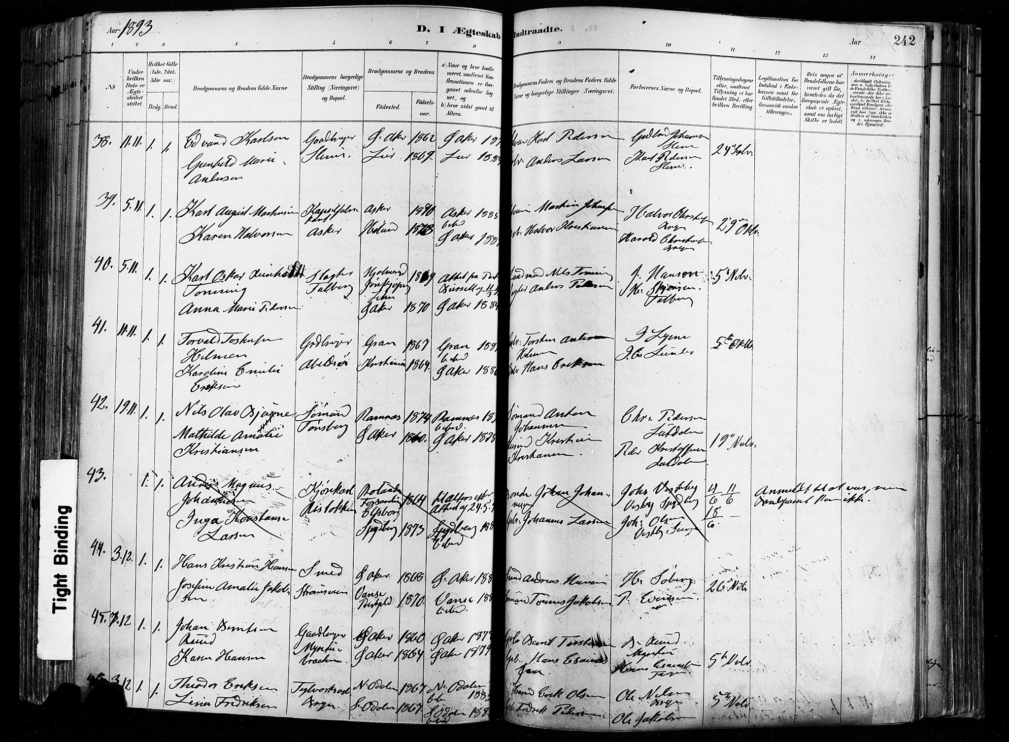 Østre Aker prestekontor Kirkebøker, AV/SAO-A-10840/F/Fa/L0008: Parish register (official) no. I 8, 1883-1894, p. 242