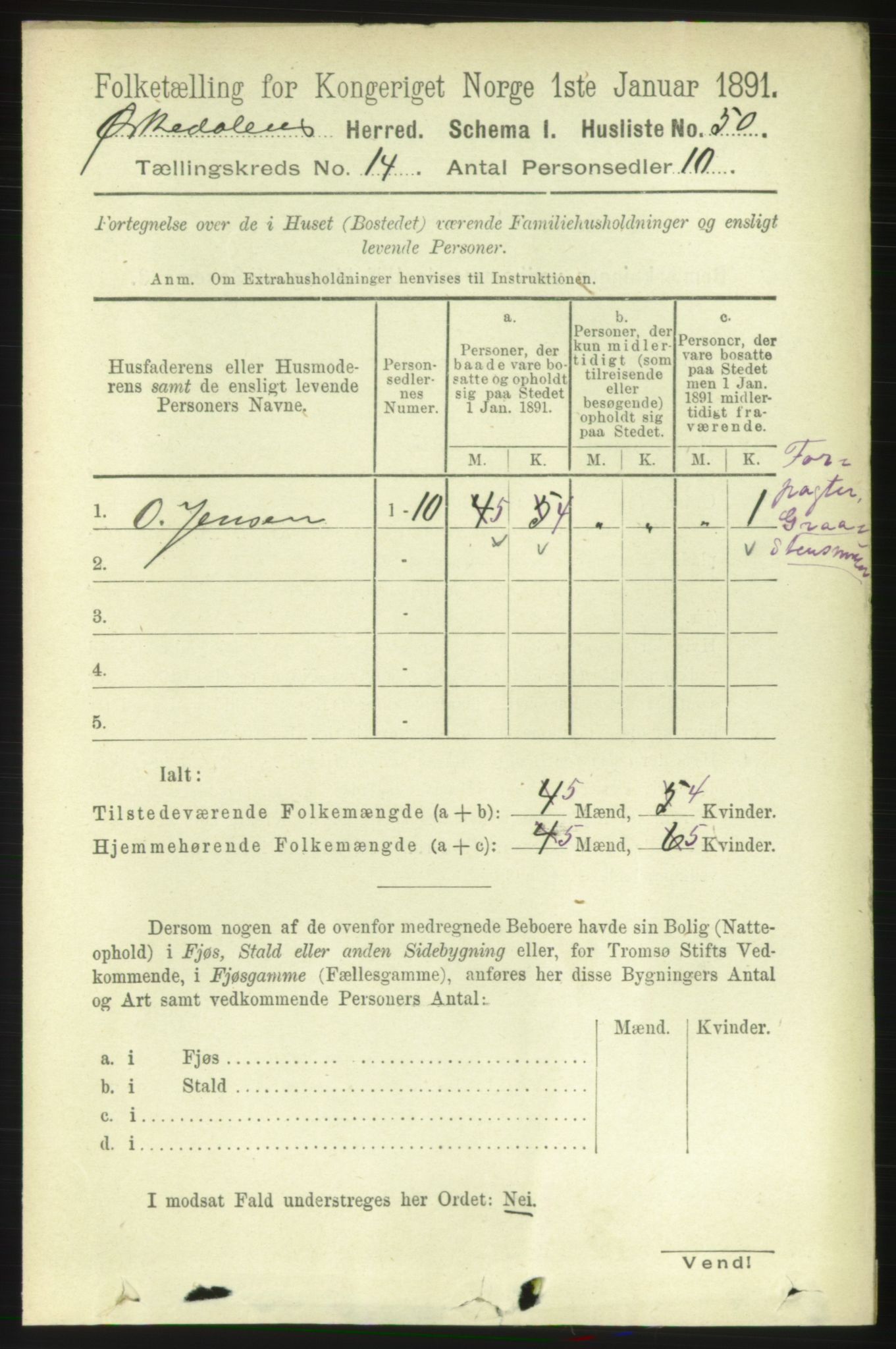RA, 1891 census for 1638 Orkdal, 1891, p. 6547
