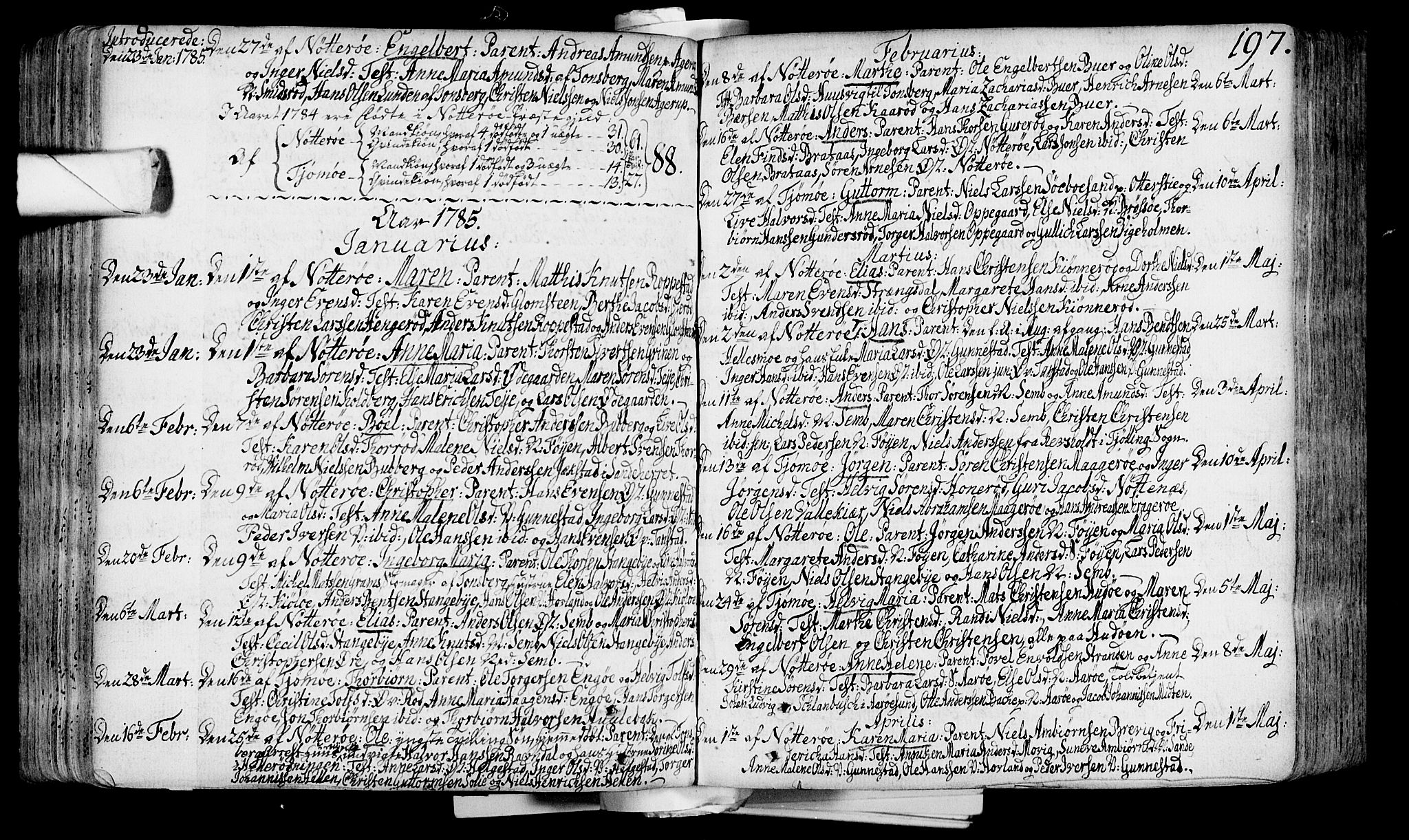 Nøtterøy kirkebøker, SAKO/A-354/F/Fa/L0002: Parish register (official) no. I 2, 1738-1790, p. 197