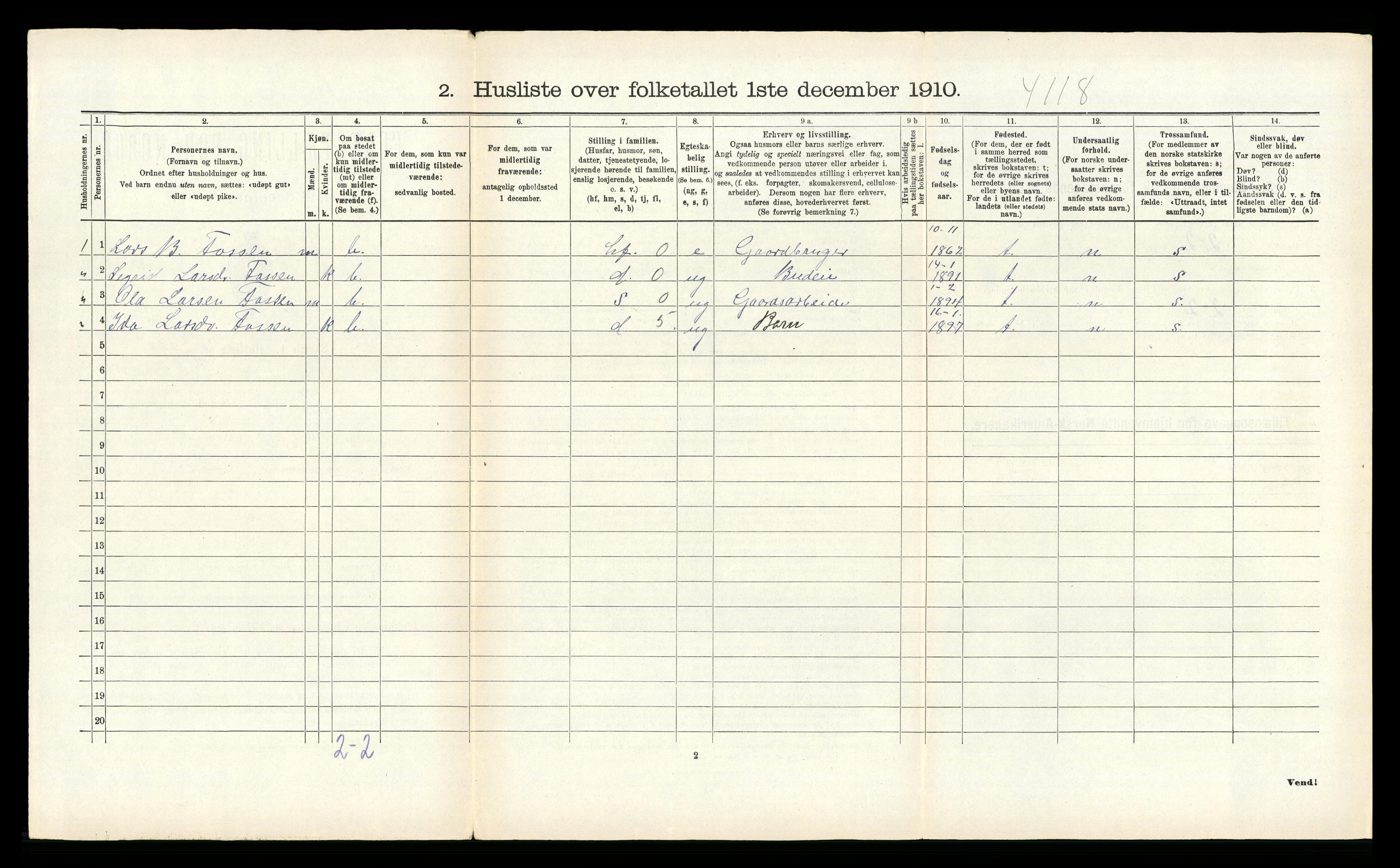 RA, 1910 census for Kyrkjebø, 1910, p. 370