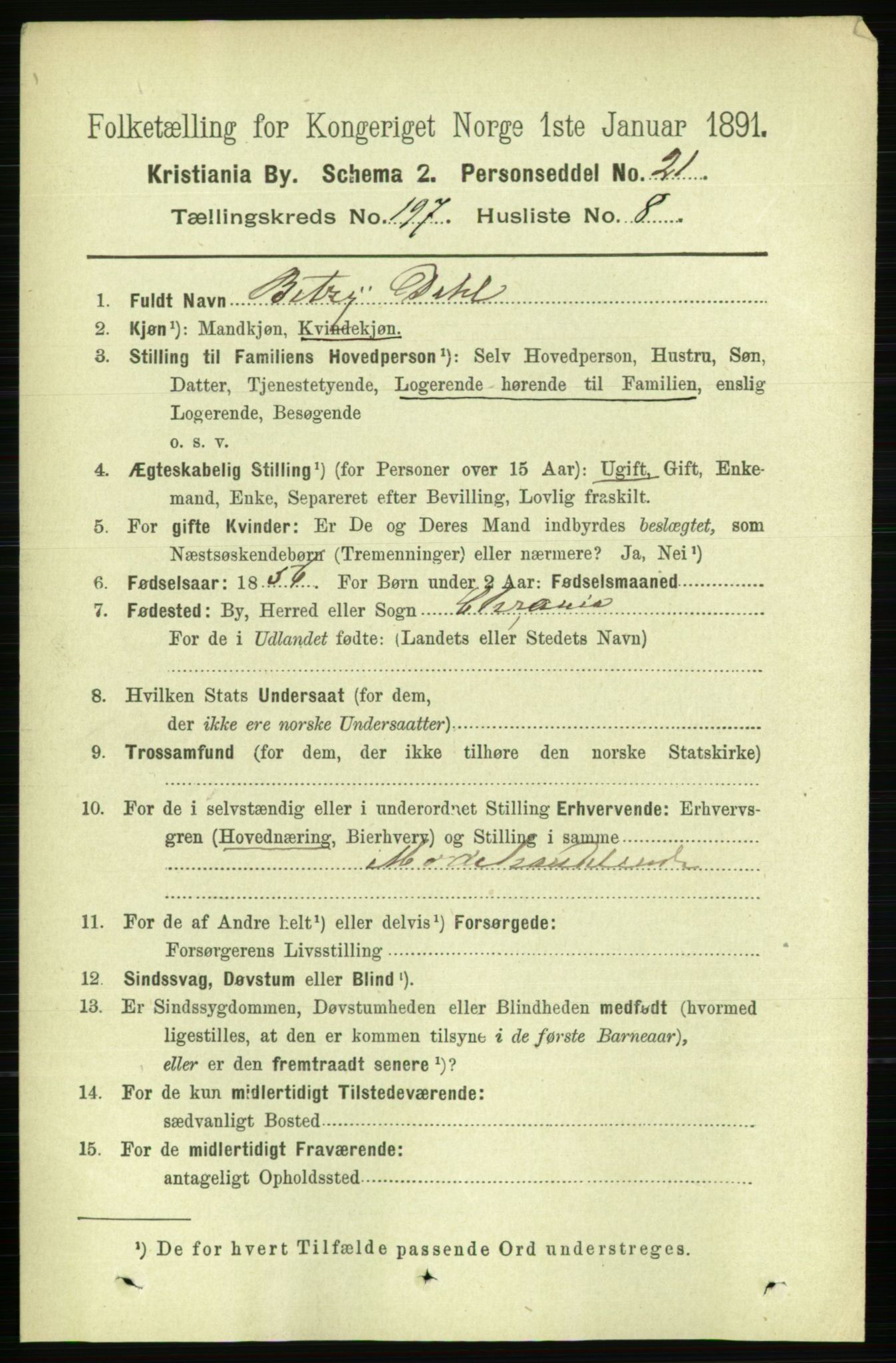 RA, 1891 census for 0301 Kristiania, 1891, p. 118978