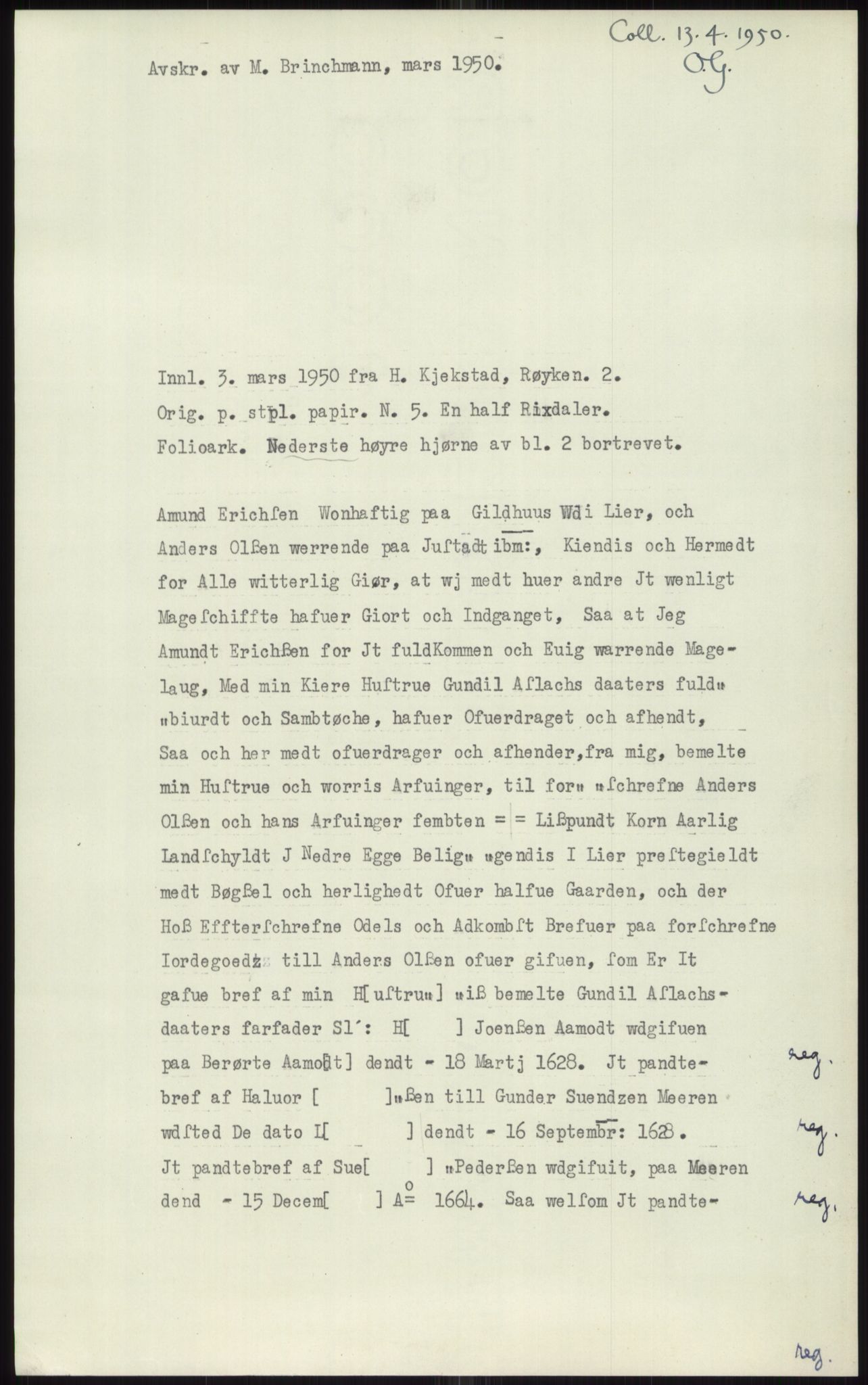 Samlinger til kildeutgivelse, Diplomavskriftsamlingen, AV/RA-EA-4053/H/Ha, p. 2031