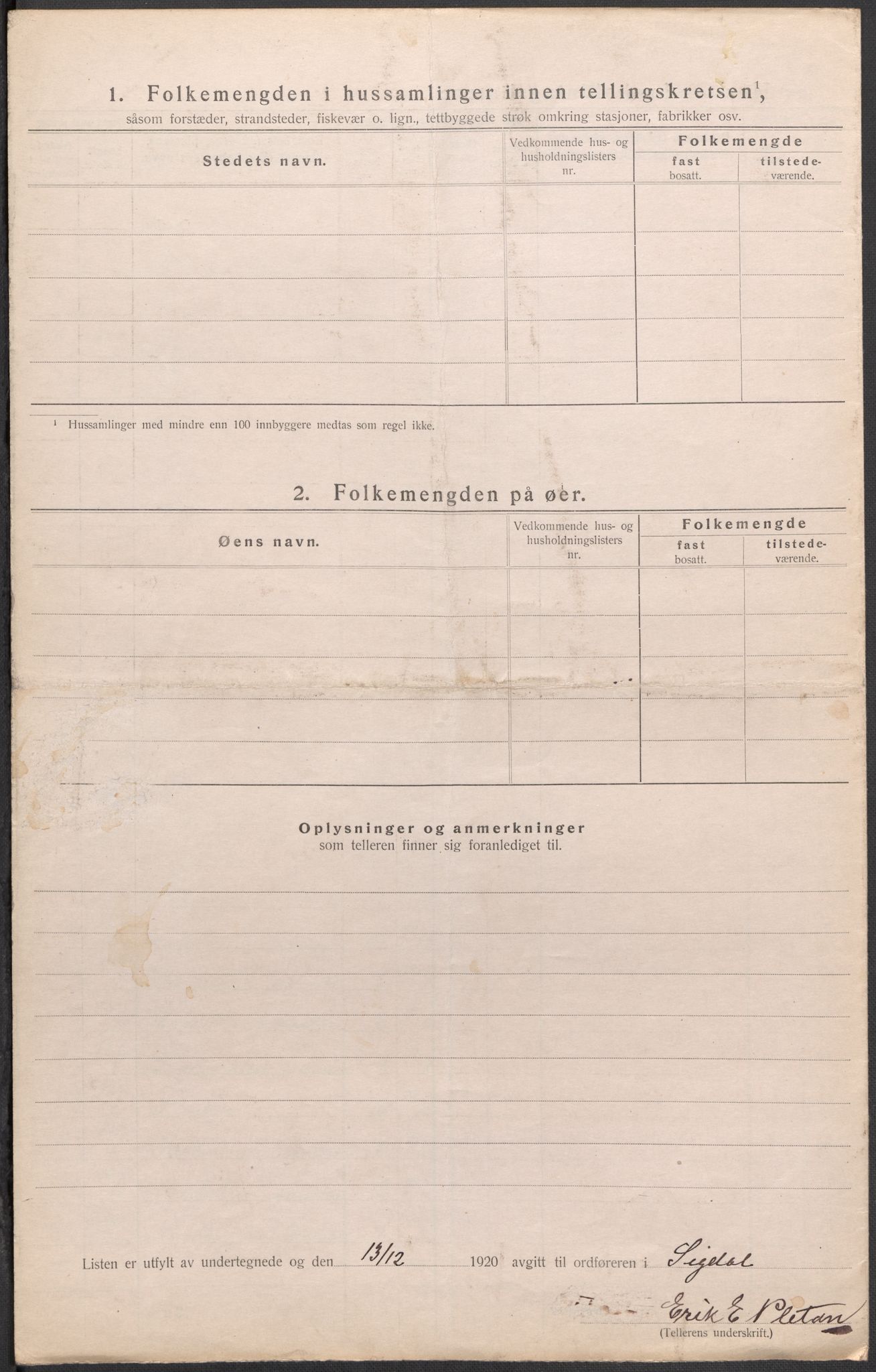 SAKO, 1920 census for Sigdal, 1920, p. 53