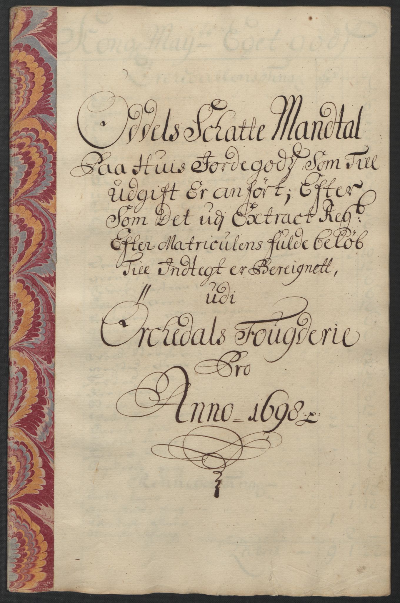 Rentekammeret inntil 1814, Reviderte regnskaper, Fogderegnskap, AV/RA-EA-4092/R60/L3948: Fogderegnskap Orkdal og Gauldal, 1698, p. 219