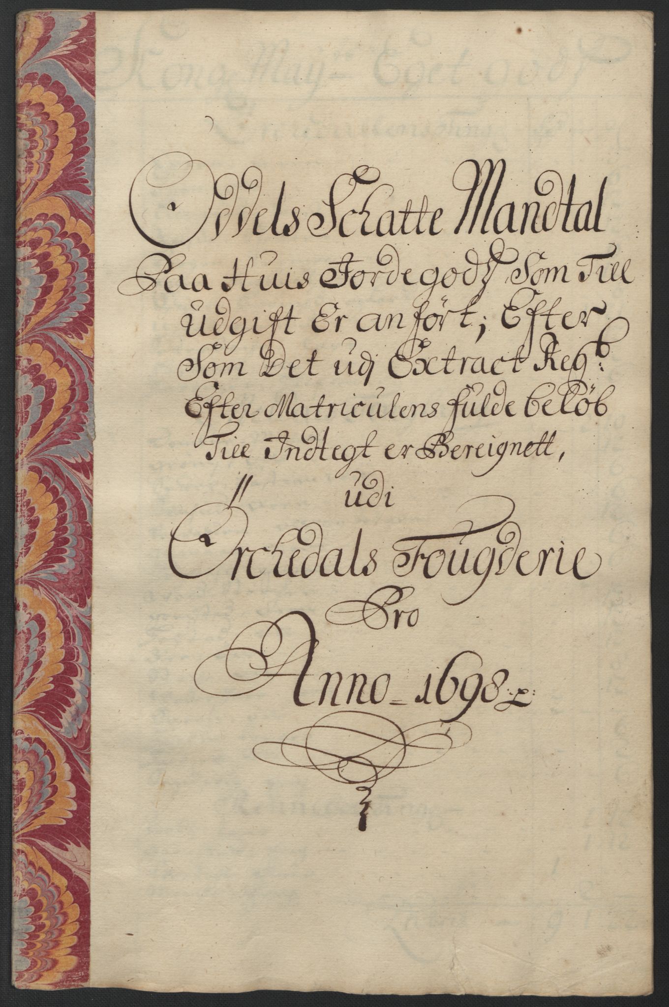 Rentekammeret inntil 1814, Reviderte regnskaper, Fogderegnskap, AV/RA-EA-4092/R60/L3948: Fogderegnskap Orkdal og Gauldal, 1698, p. 219