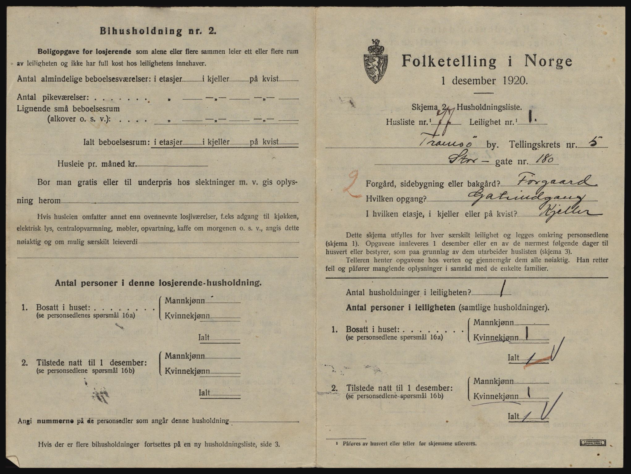 SATØ, 1920 census for Tromsø, 1920, p. 4055