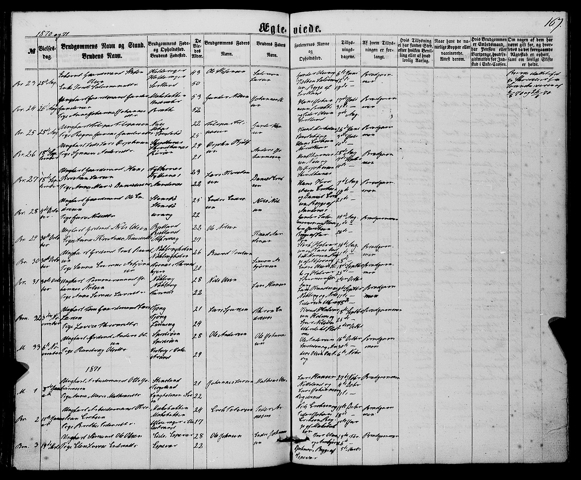 Finnås sokneprestembete, SAB/A-99925/H/Ha/Haa/Haaa/L0008: Parish register (official) no. A 8, 1863-1872, p. 167
