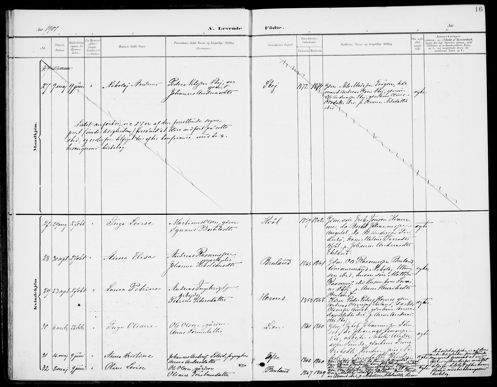 Førde sokneprestembete, SAB/A-79901/H/Haa/Haab/L0002: Parish register (official) no. B  2, 1899-1920, p. 16