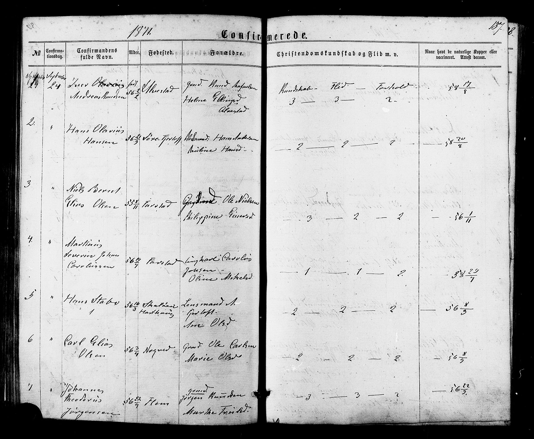 Ministerialprotokoller, klokkerbøker og fødselsregistre - Møre og Romsdal, SAT/A-1454/536/L0498: Parish register (official) no. 536A07, 1862-1875, p. 137
