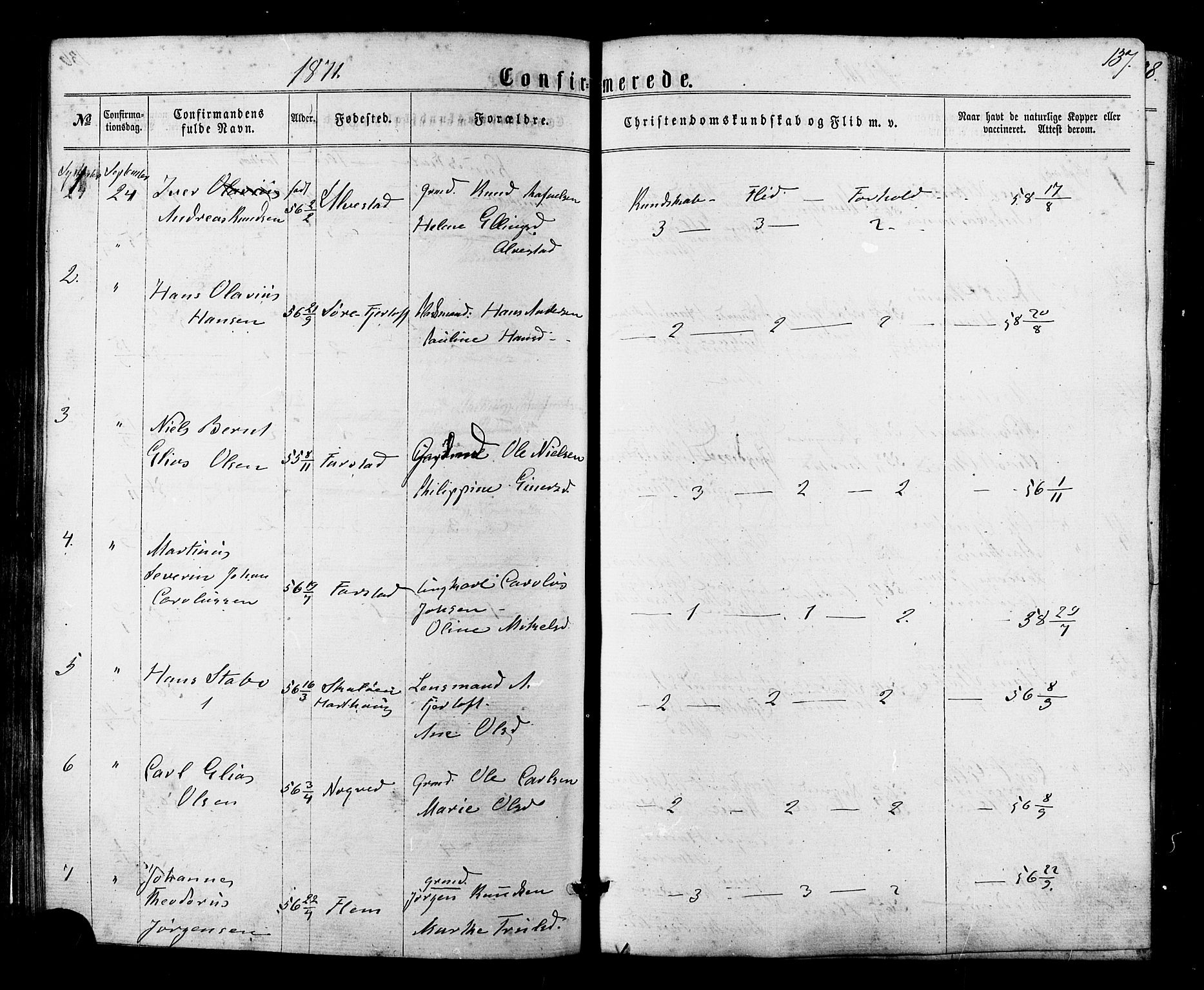 Ministerialprotokoller, klokkerbøker og fødselsregistre - Møre og Romsdal, AV/SAT-A-1454/536/L0498: Parish register (official) no. 536A07, 1862-1875, p. 137