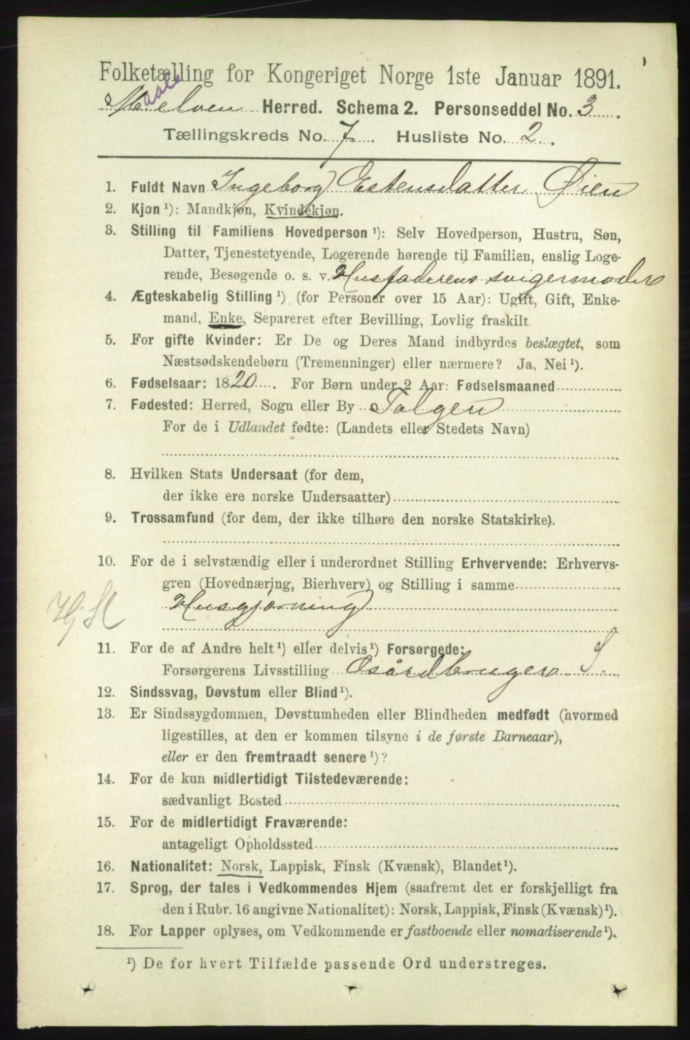 RA, 1891 census for 1924 Målselv, 1891, p. 2221