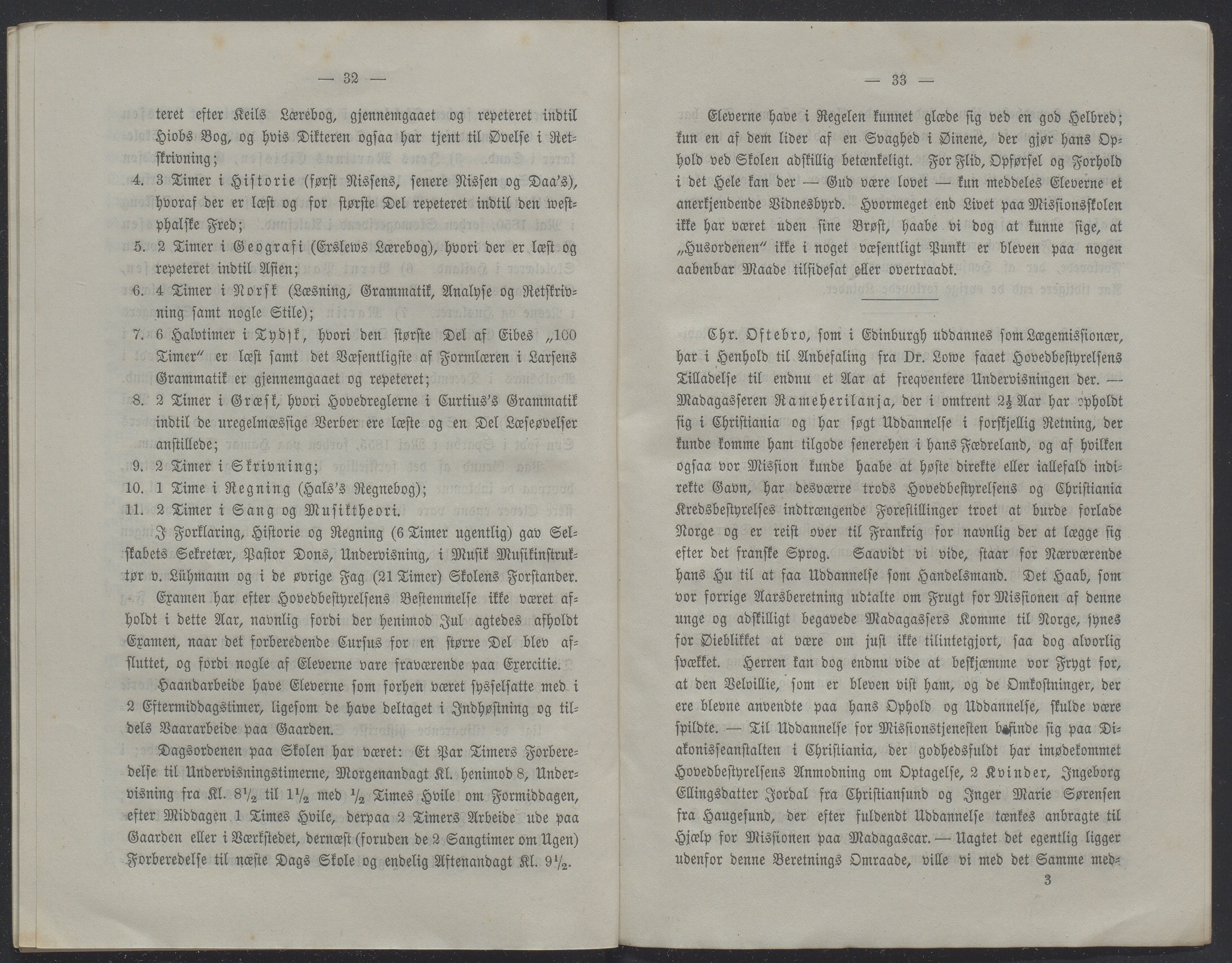 Det Norske Misjonsselskap - hovedadministrasjonen, VID/MA-A-1045/D/Db/Dba/L0338/0003: Beretninger, Bøker, Skrifter o.l   / Årsberetninger 33, 1875, p. 32-33