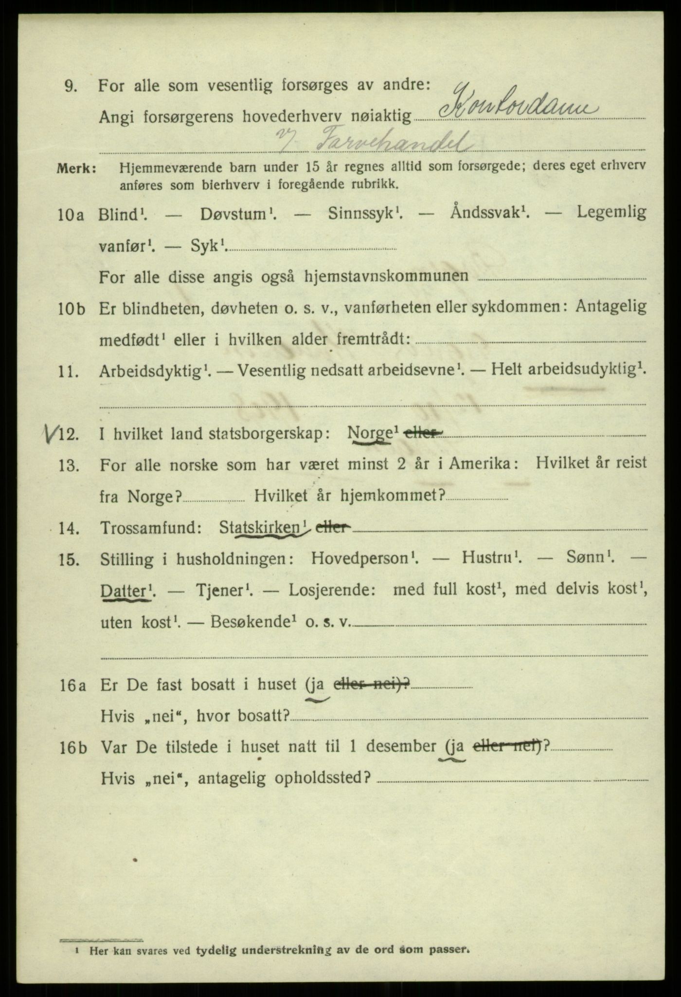 SAB, 1920 census for Bergen, 1920, p. 92094