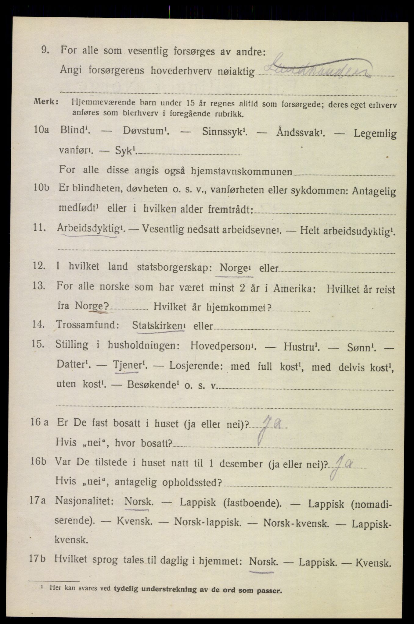 SAT, 1920 census for Evenes, 1920, p. 4675