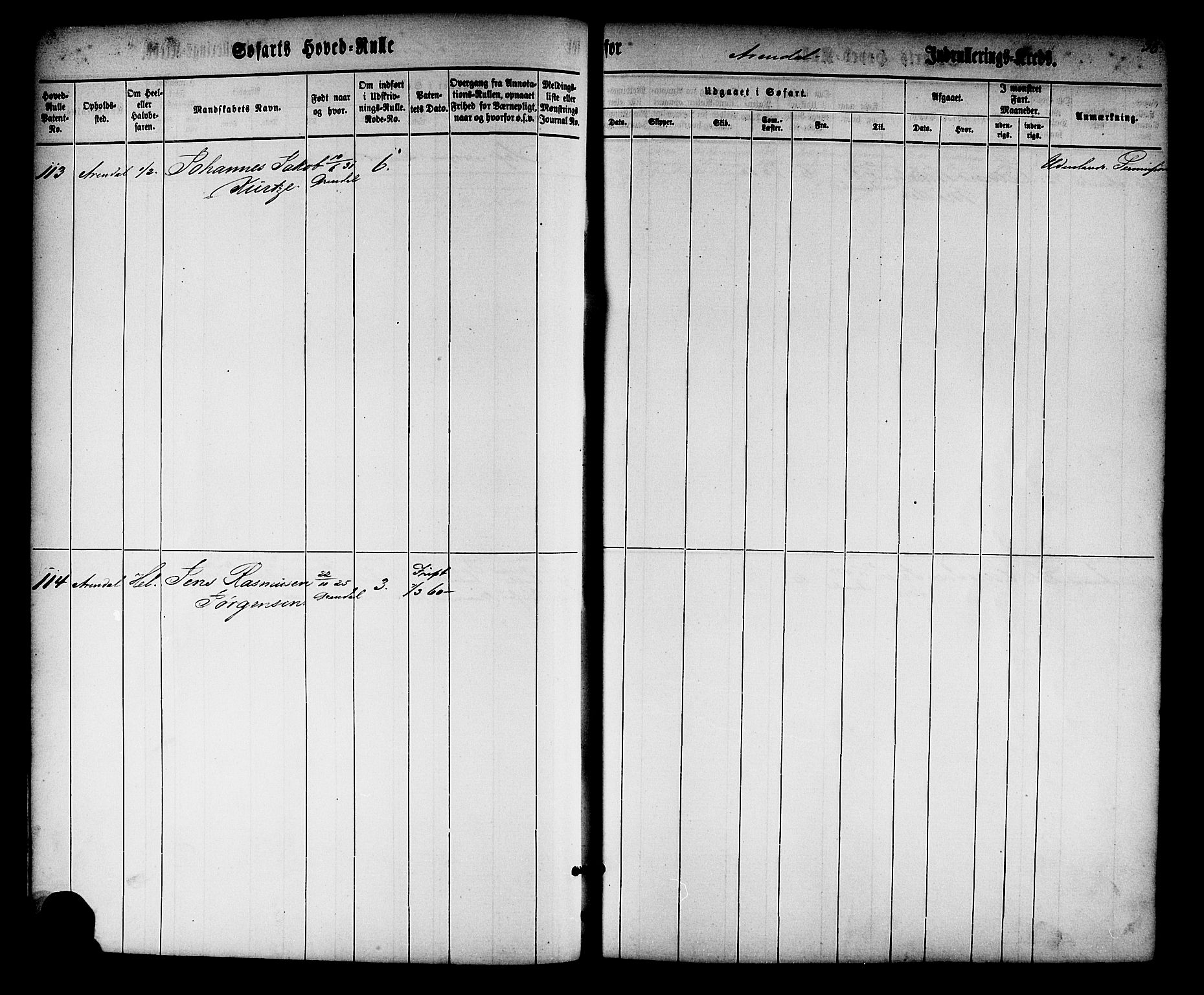 Arendal mønstringskrets, AV/SAK-2031-0012/F/Fb/L0008: Hovedrulle nr 1-766, S-6, 1860-1865, p. 59