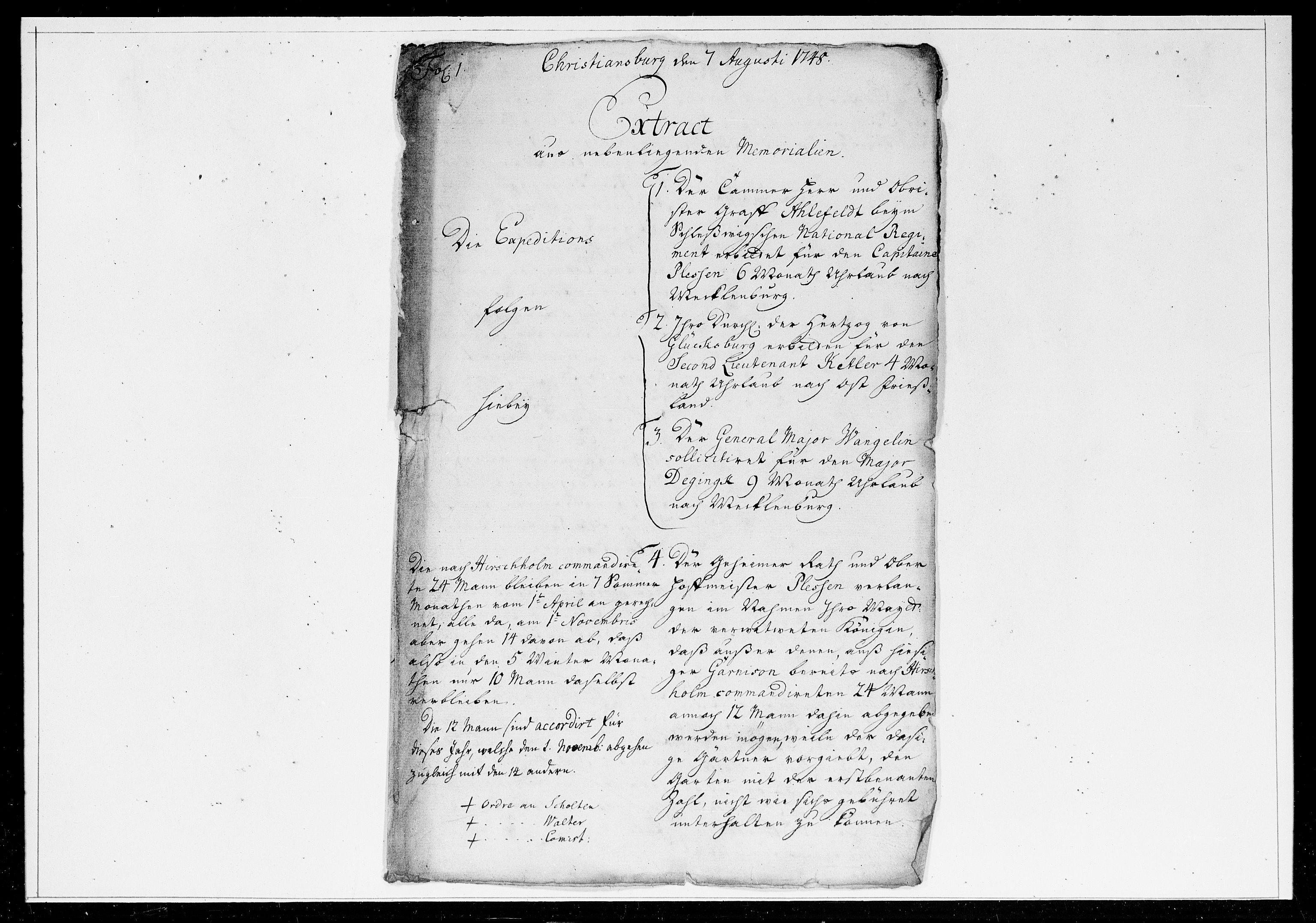 Krigskollegiet, Krigskancelliet, DRA/A-0006/-/1205-1210: Refererede sager, 1748, p. 184